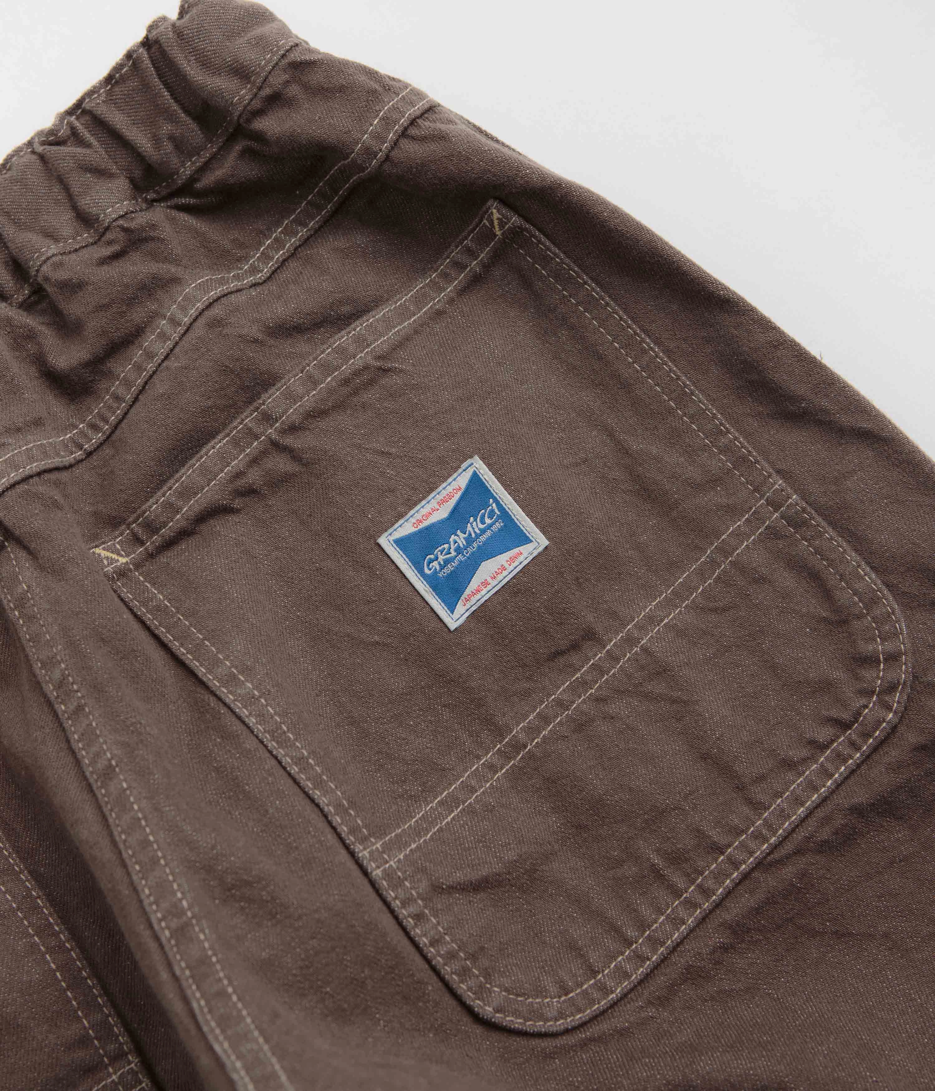 Wrinkle Resistant Finish Weekend Wear Gramicci Japanese Slub Denim Pants - Amber