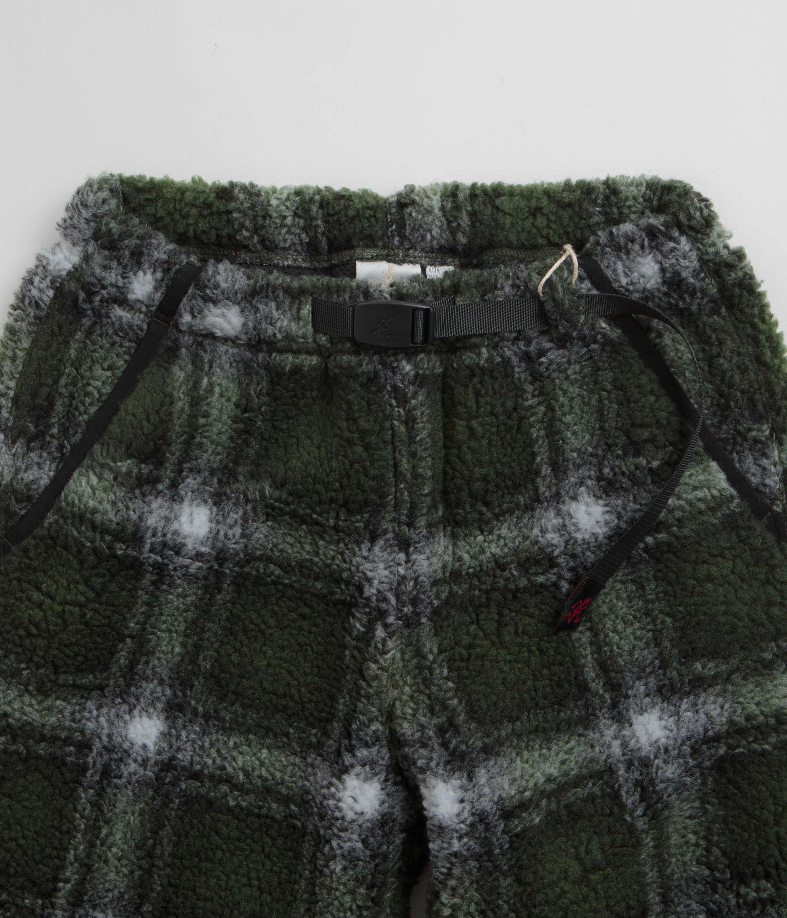 Quick drying material Gramicci Shadow Plaid Sherpa Pants - Olive Shadow Plaid