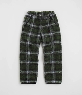 Metallic accents Gramicci Shadow Plaid Sherpa Pants - Olive Shadow Plaid