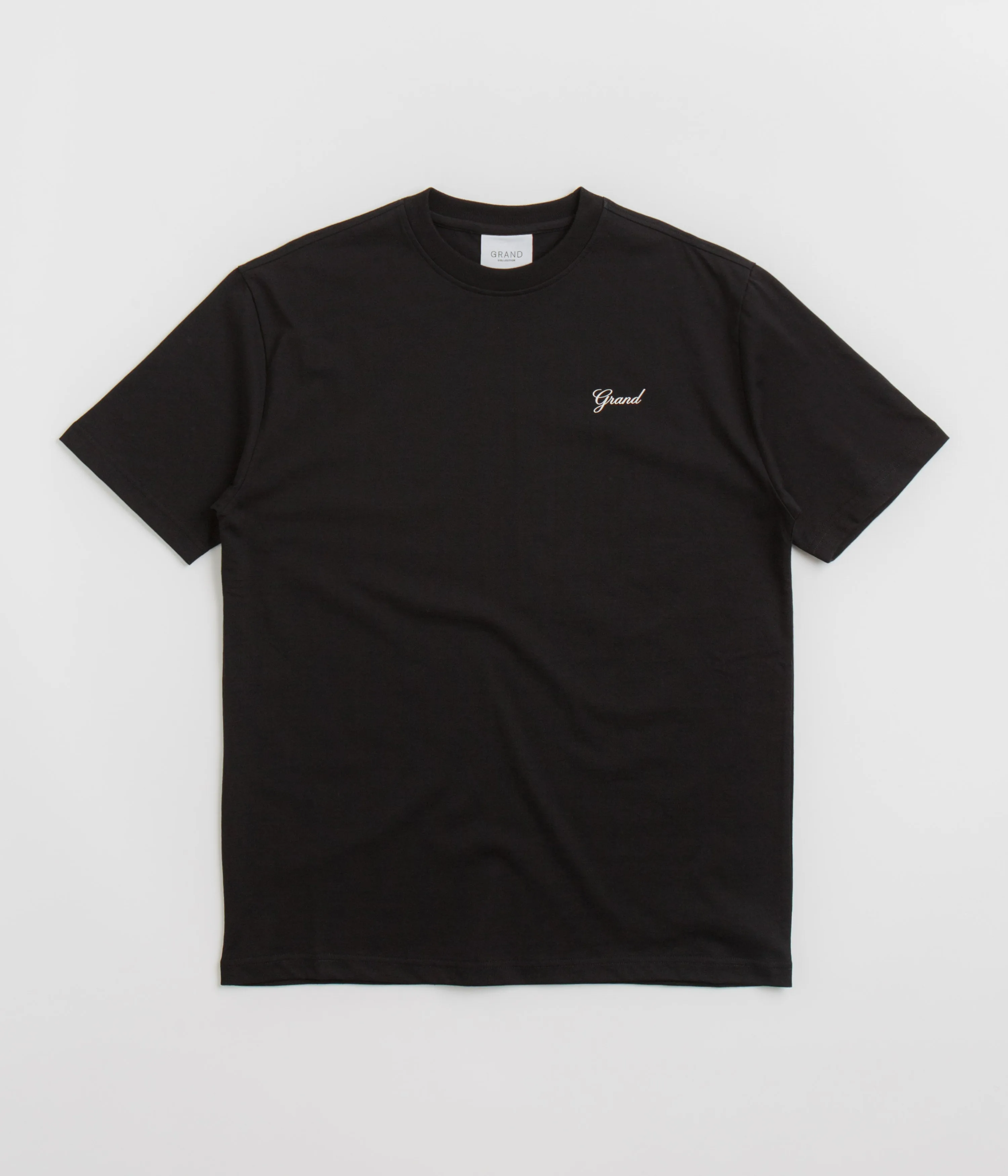 Grand Collection Script T-Shirt - Black / Black theme park Lay flat to dry