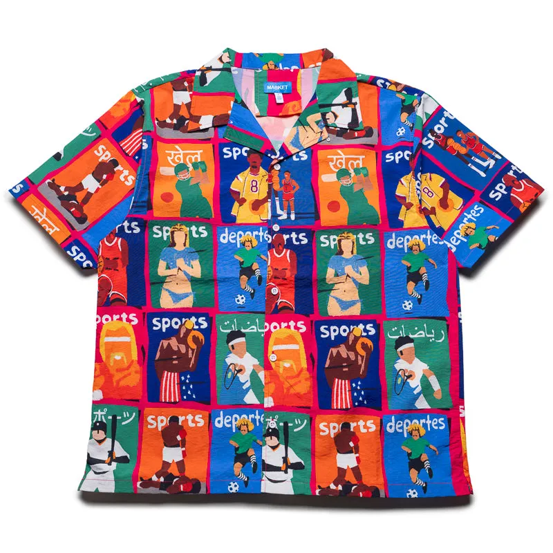 Market Illustrated S/S Button Up - Multi Fashionable Pick Street Fashion