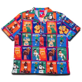 Linen blend Market Illustrated S/S Button Up - Multi