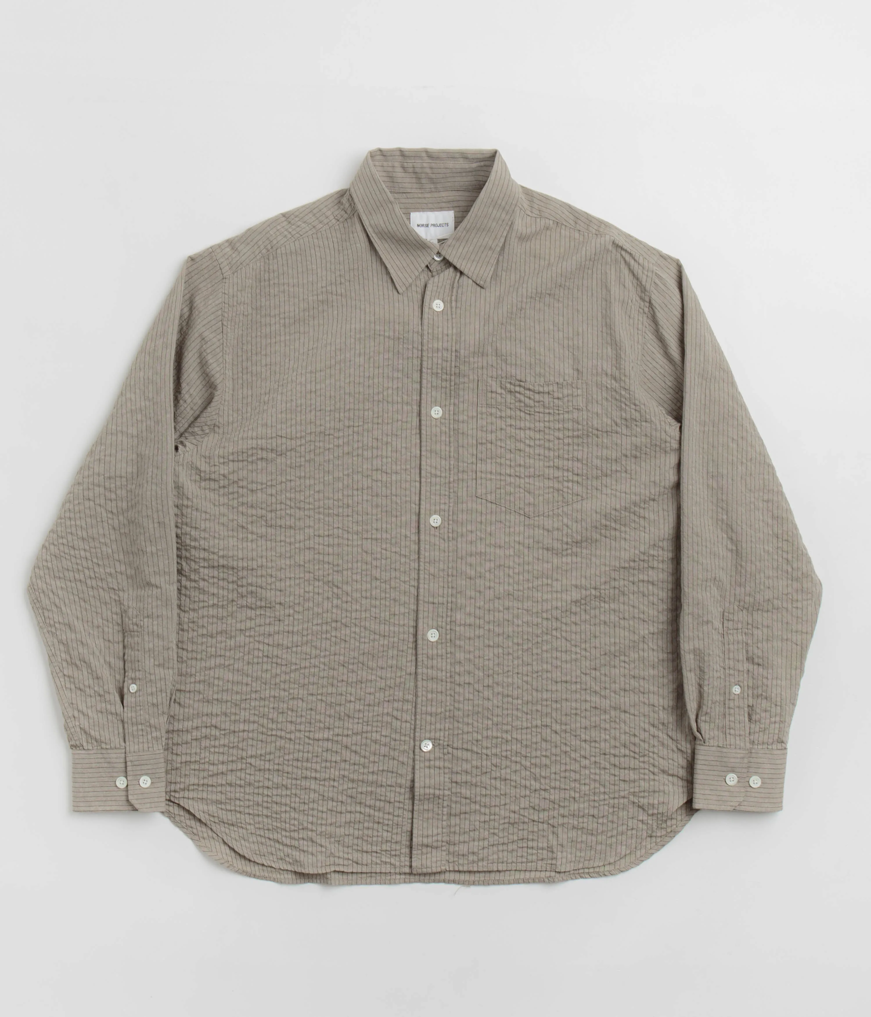 Norse Projects Mo Oversized Striped Shirt - Clay Premium Quality