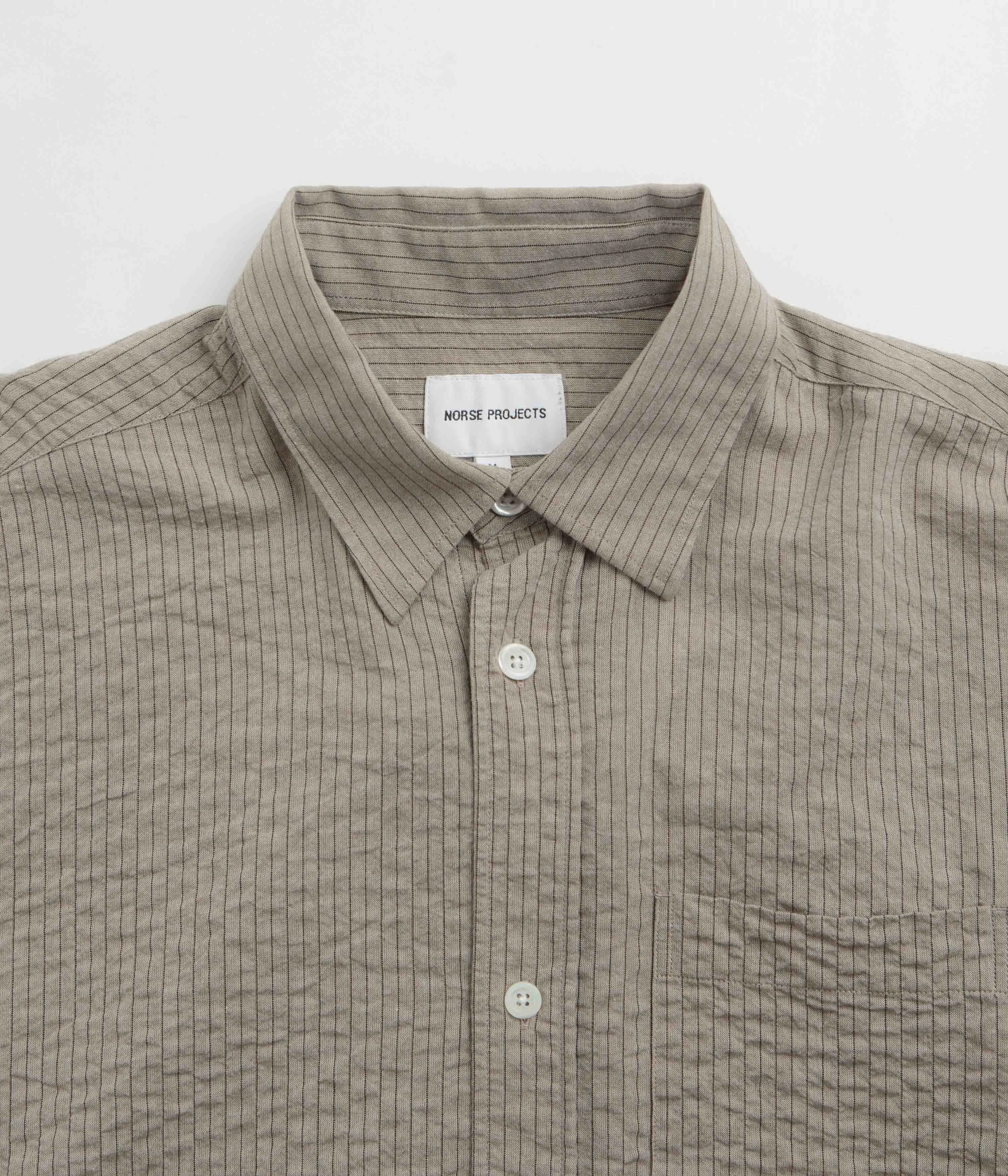 Bold Prints Norse Projects Mo Oversized Striped Shirt - Clay