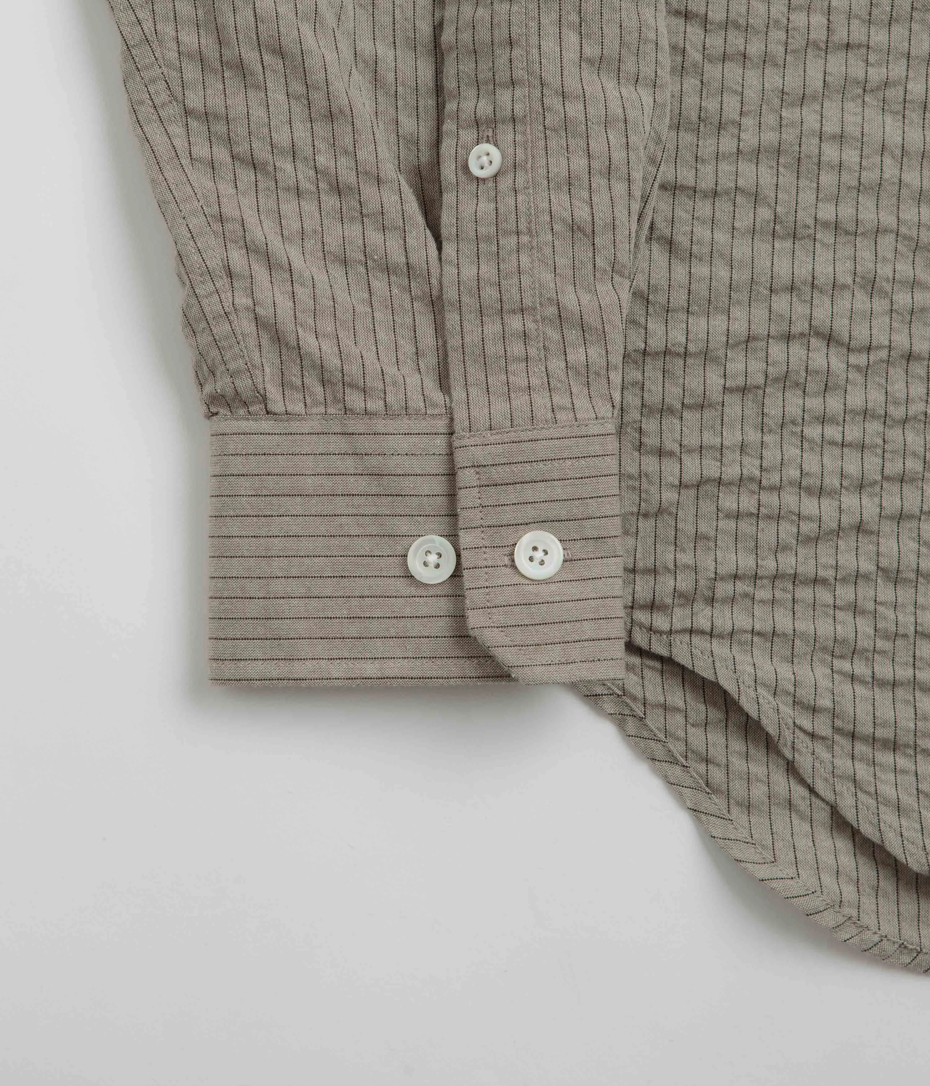 Quick Release Placket Norse Projects Mo Oversized Striped Shirt - Clay