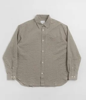 Norse Projects Mo Oversized Striped Shirt - Clay Premium Quality