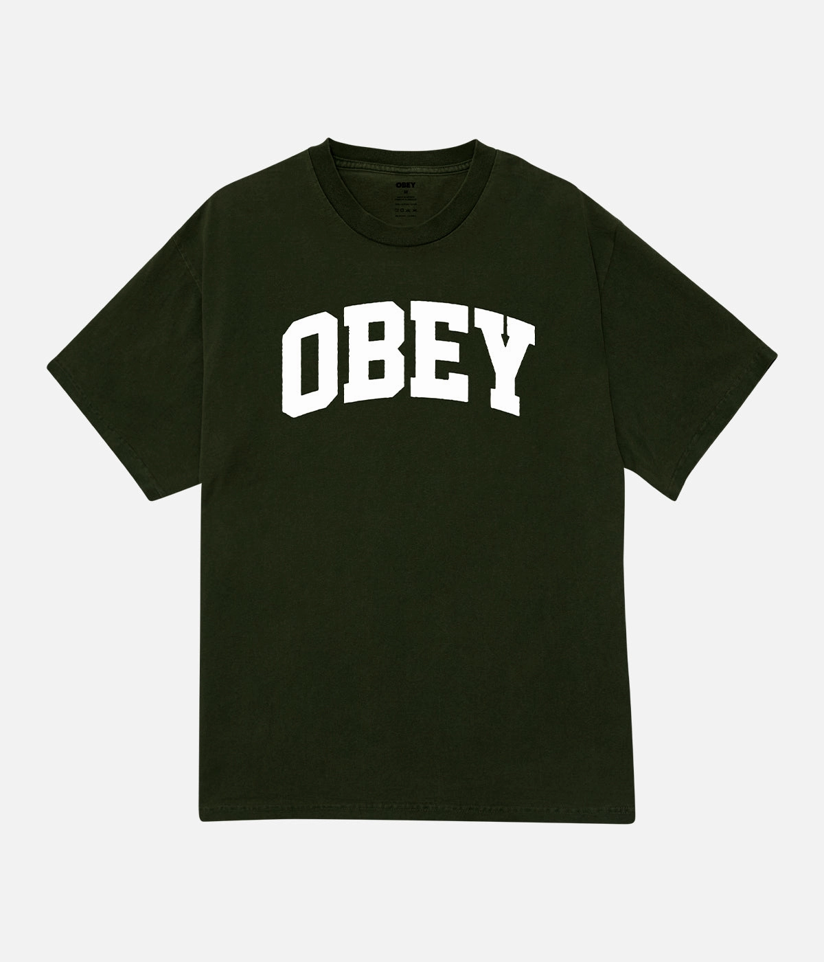 Obey Collegiate T-Shirt Earthy Hue Double Needle Hemming