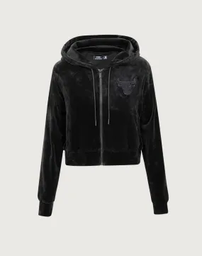 Art Core Pro Standard NBA Chicago Bulls Triple Black Velour Zip Hoodie