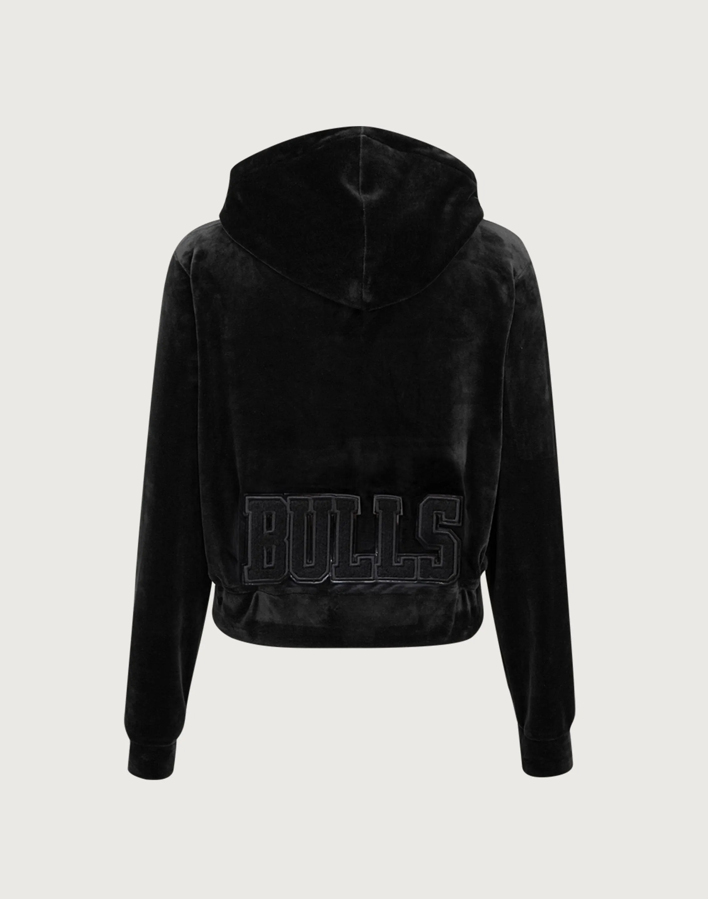 Pro Standard NBA Chicago Bulls Triple Black Velour Zip Hoodie FourWayStretchClothing