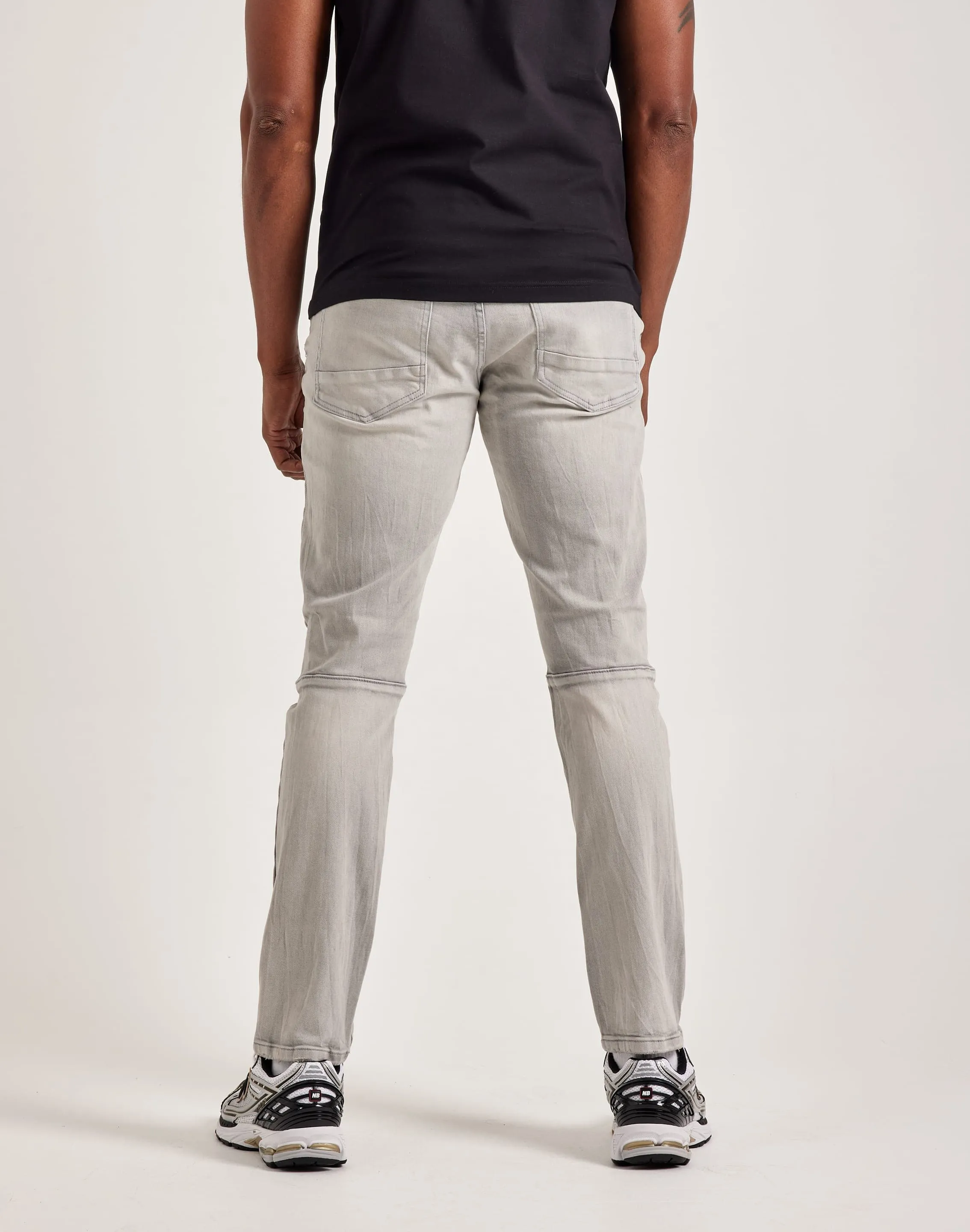 Smoke Rise Vintage Washed Slim Denim Jeans MoistureWicking Fabric