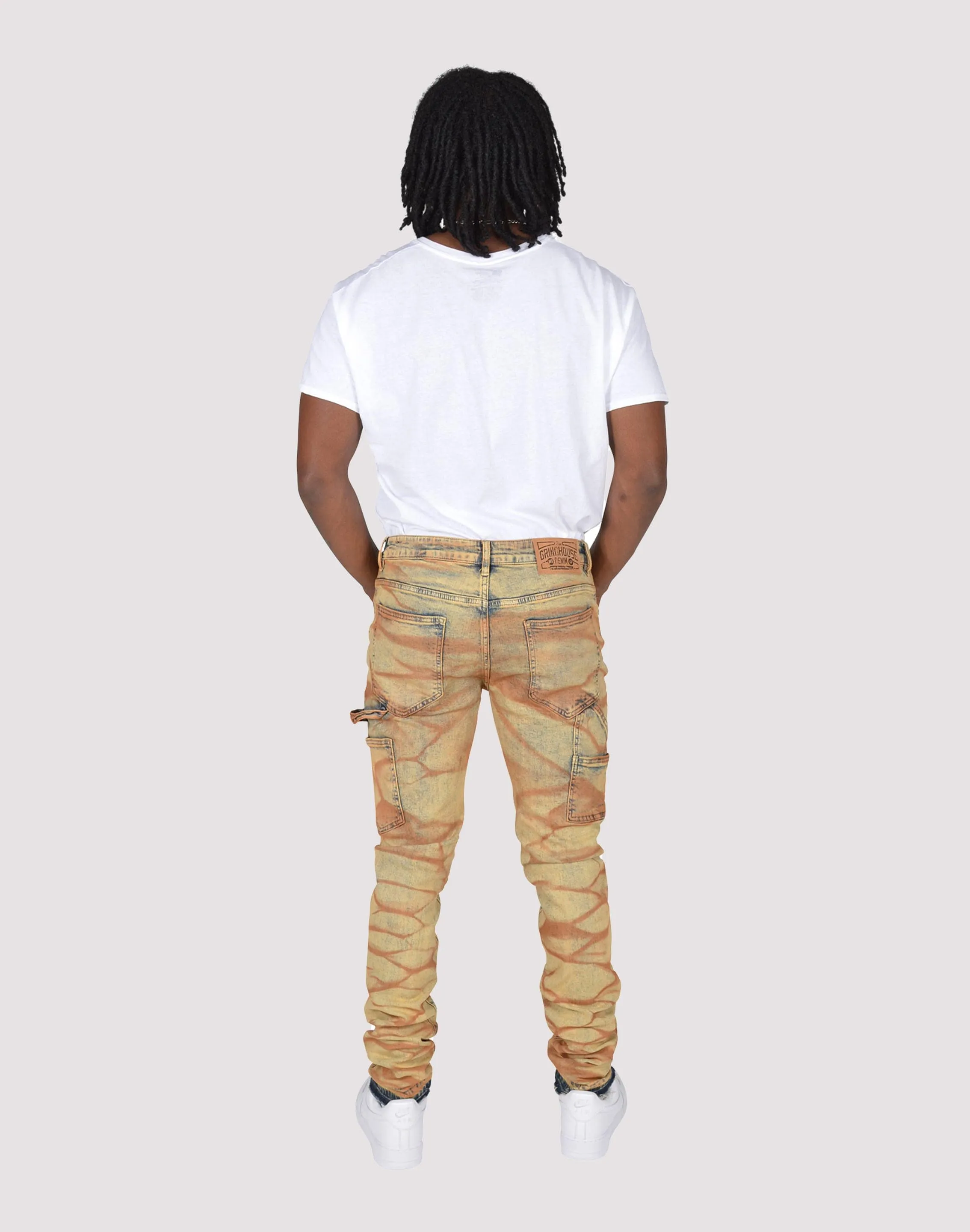 Grindhouse Acid Washed Slim Fit Denim Jeans Reflective accents UVProtectionFabric