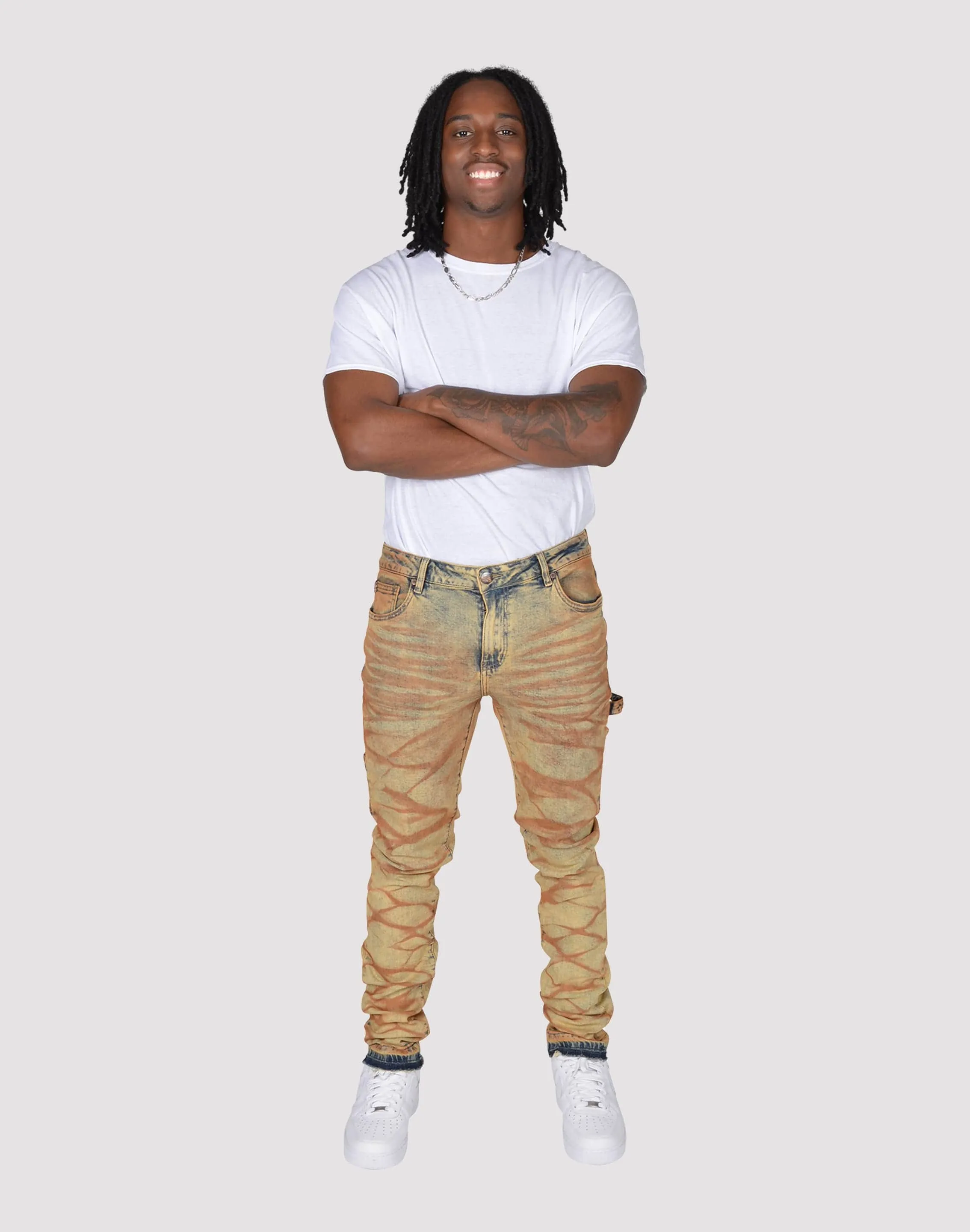 ShrinkageFree Fabric Grindhouse Acid Washed Slim Fit Denim Jeans