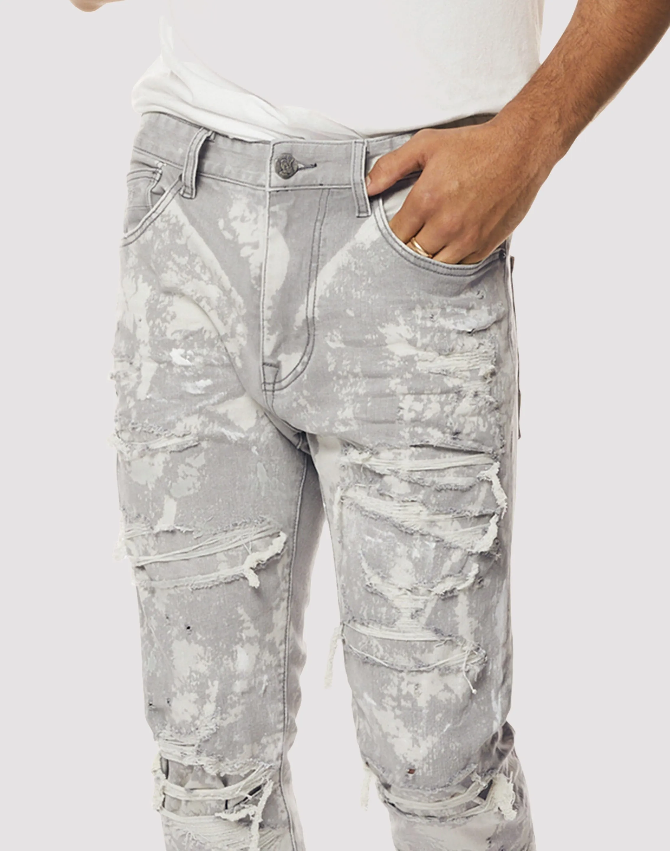 Grindhouse Confetti Easy Slim Fit Denim Jeans Active Ease CompressiveFitFabric