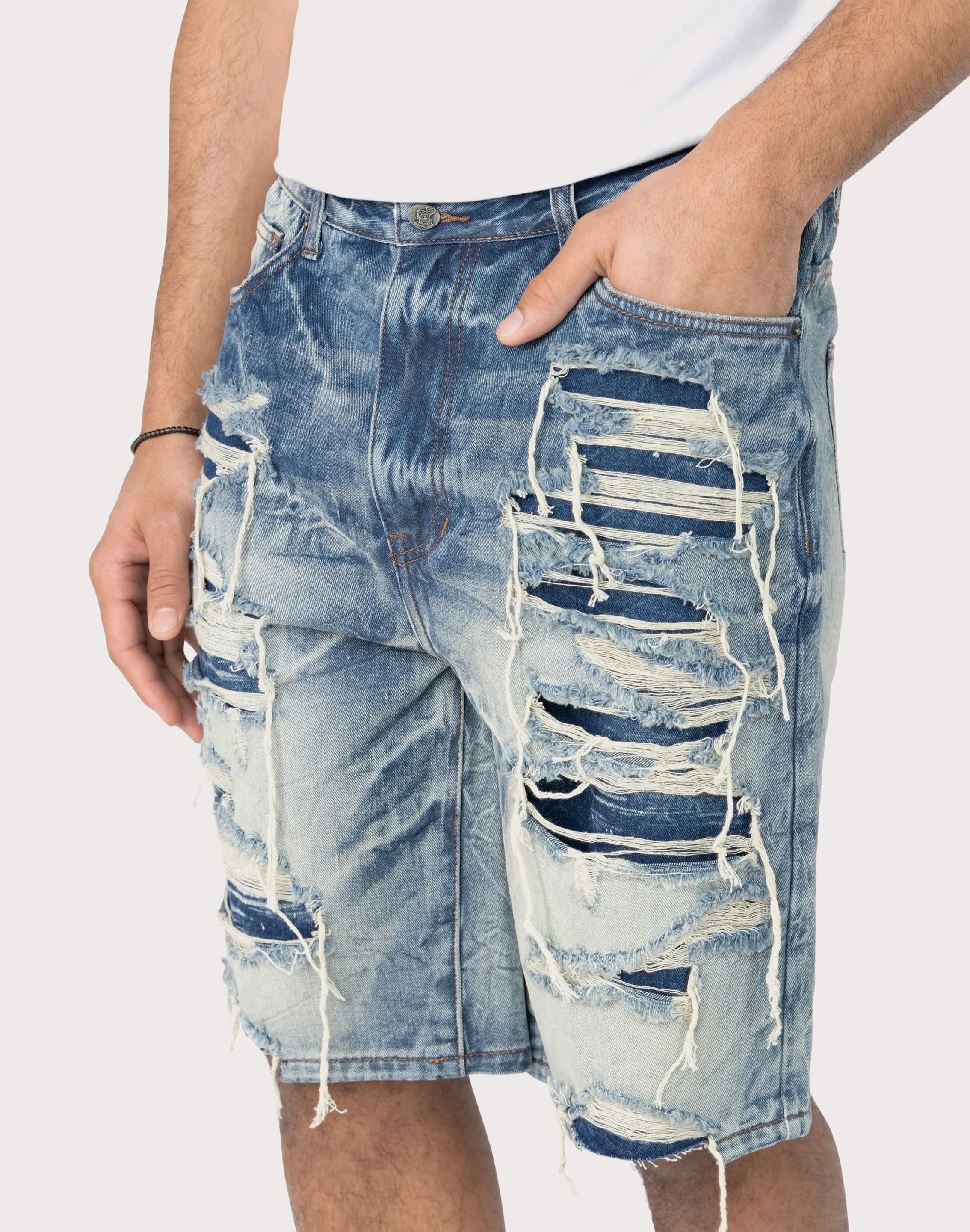 Sea Fit MoistureWickingTechnology Grindhouse Extreme Rip Denim Shorts