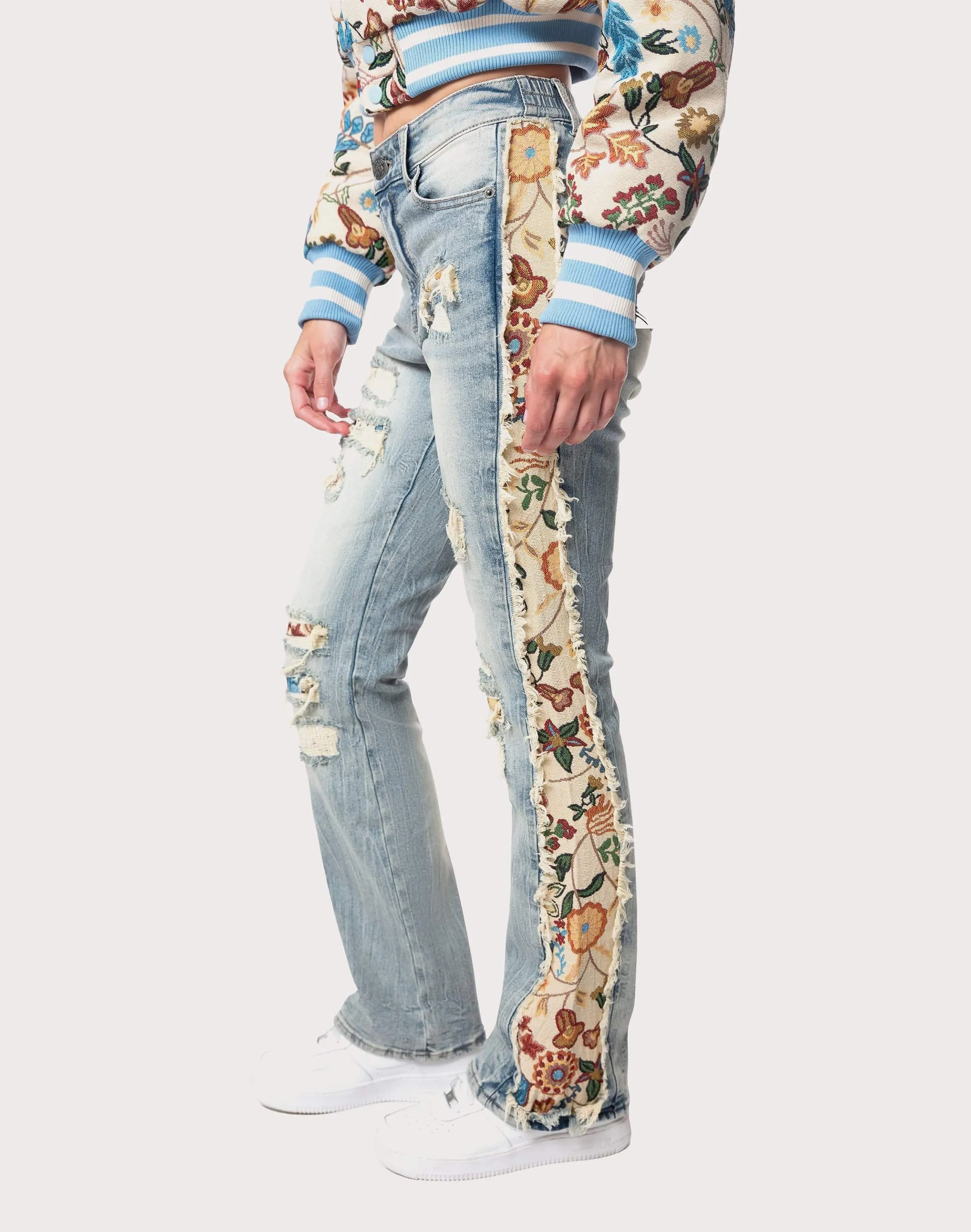 MatteFinishTexture Grindhouse High Rise Bootcut Tapestry Pants