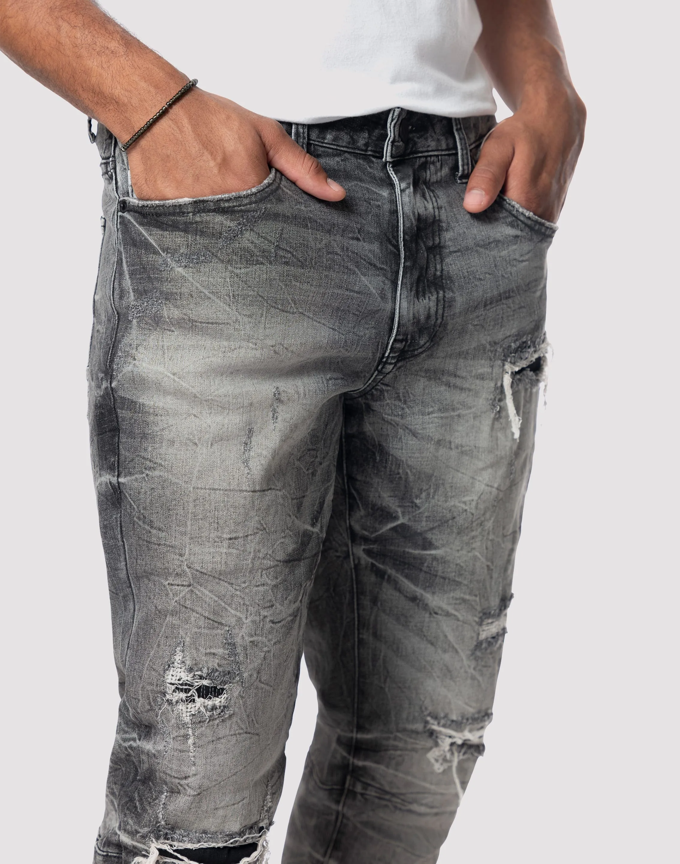 Grindhouse Lightning Effect Slim Fit Eris Jean WrinkleFree Material