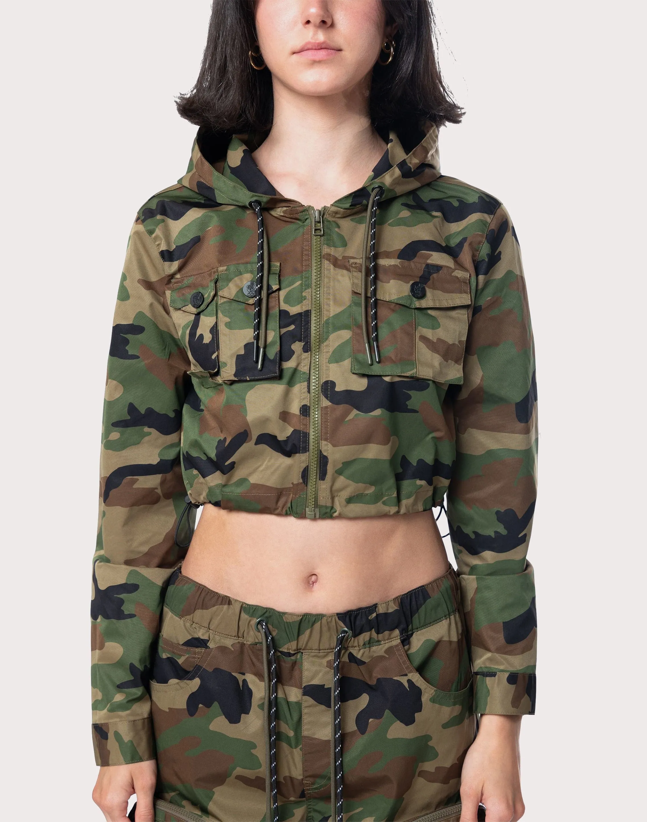 Grindhouse Nylon Cropped Camo Jacket HighVisibility Raw Linen