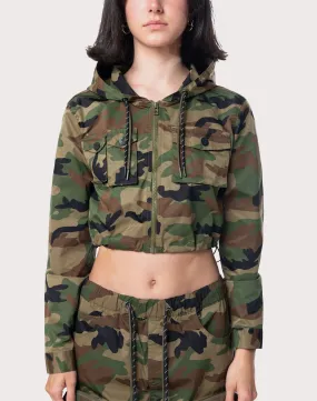 Grindhouse Nylon Cropped Camo Jacket HighVisibility Raw Linen