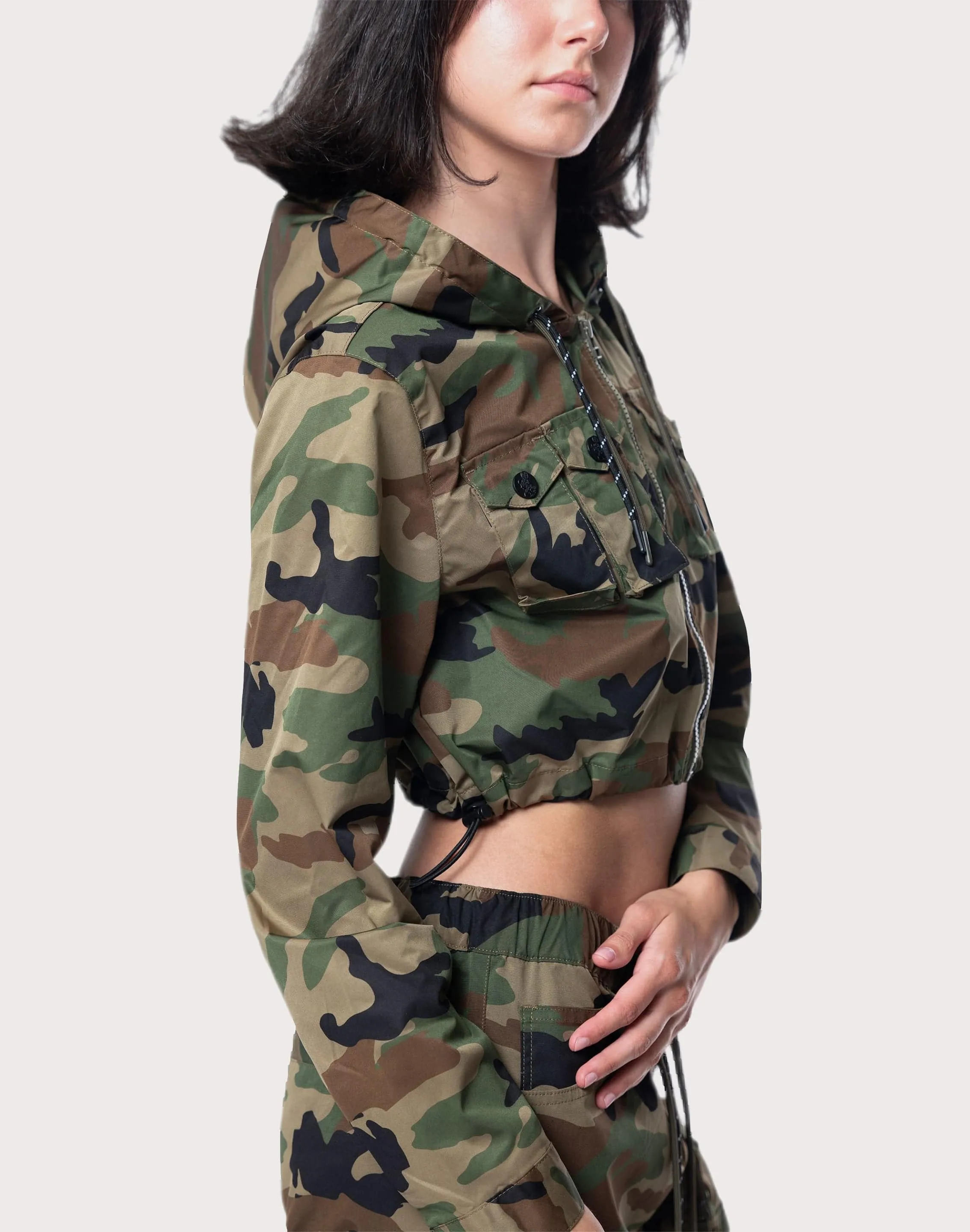 Grindhouse Nylon Cropped Camo Jacket New Day Event Vibe