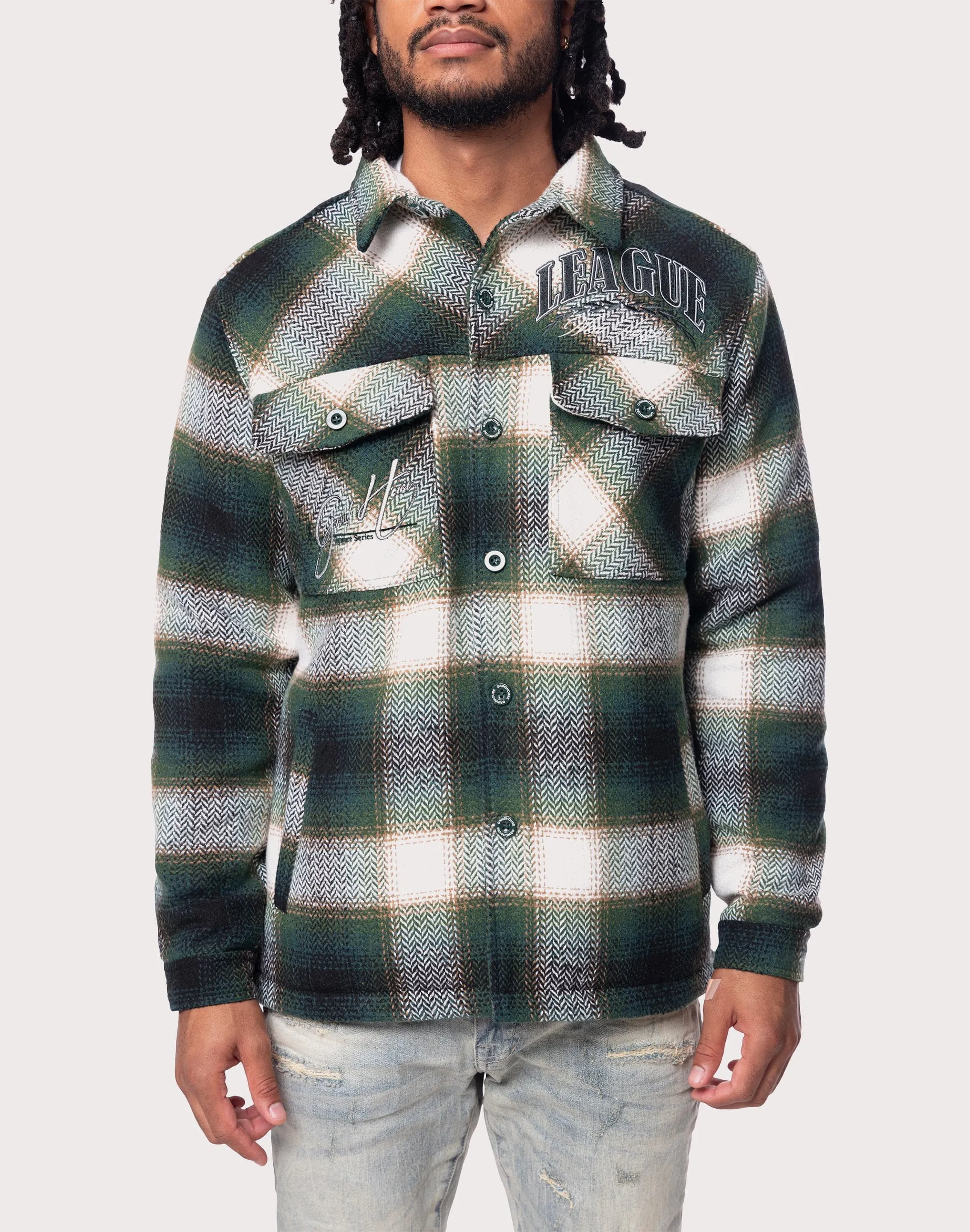 Grindhouse Plaid Shacket Meeting Ready