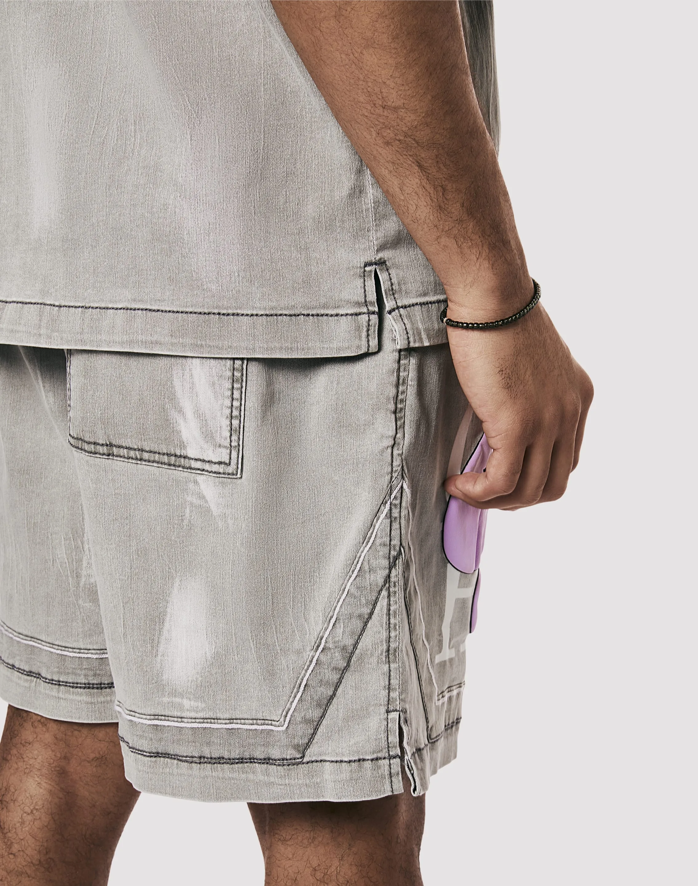 Grindhouse Puff Print Shorts ZeroWaste Production Trend Base