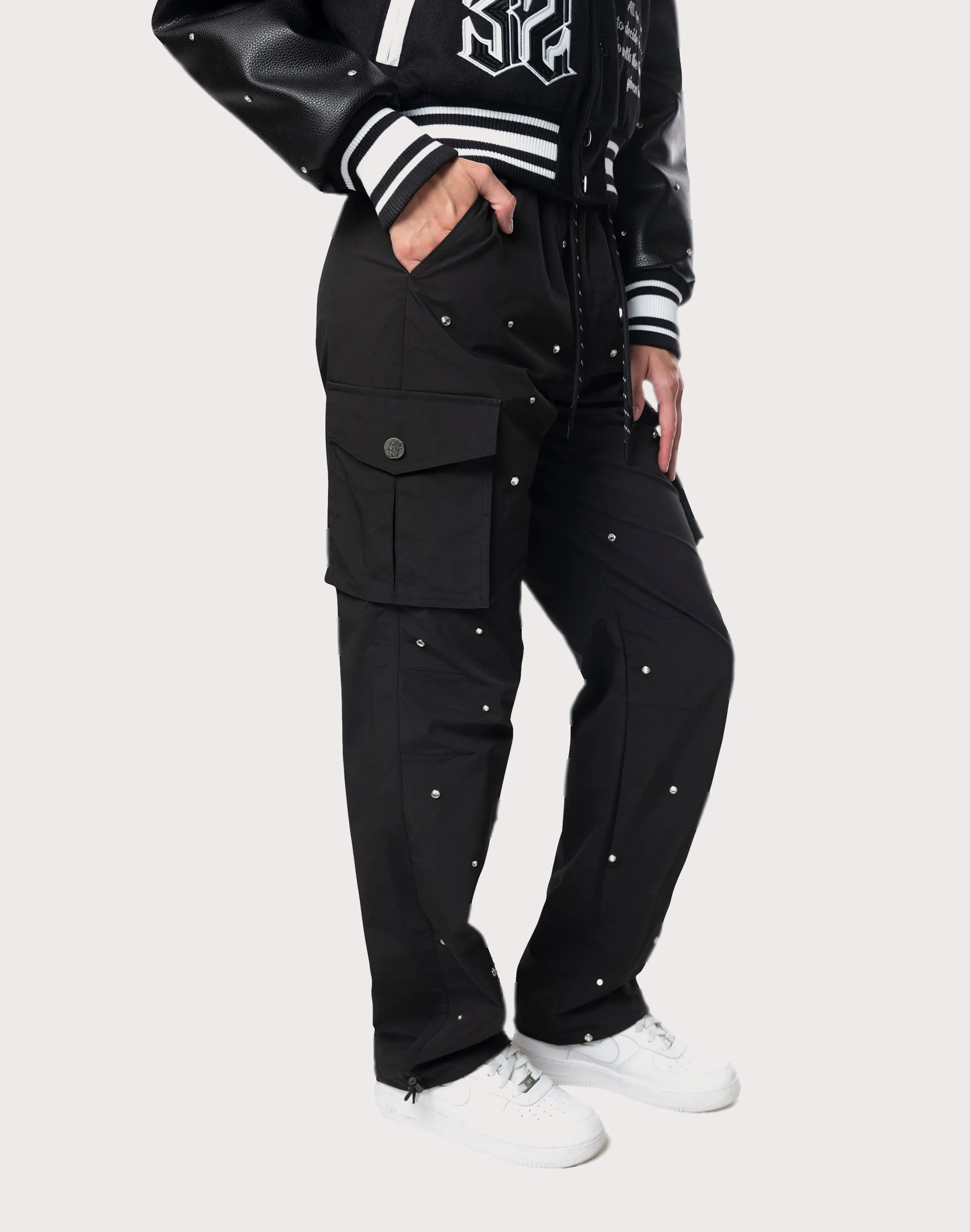 Ergonomic Pattern Grindhouse Rhinestone Black Pants