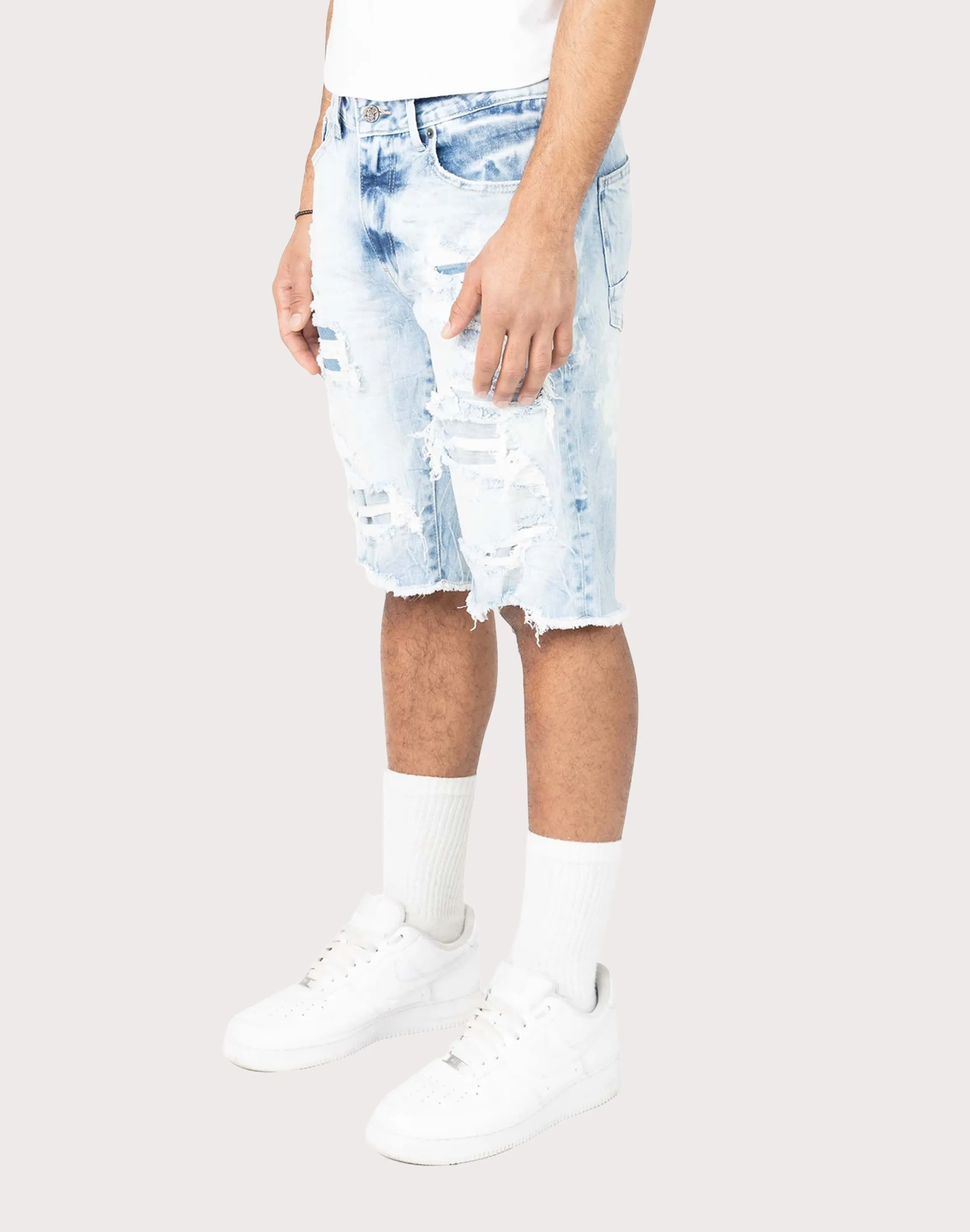 ElasticBinding Saga Fit Grindhouse Rip N Repair Denim Shorts