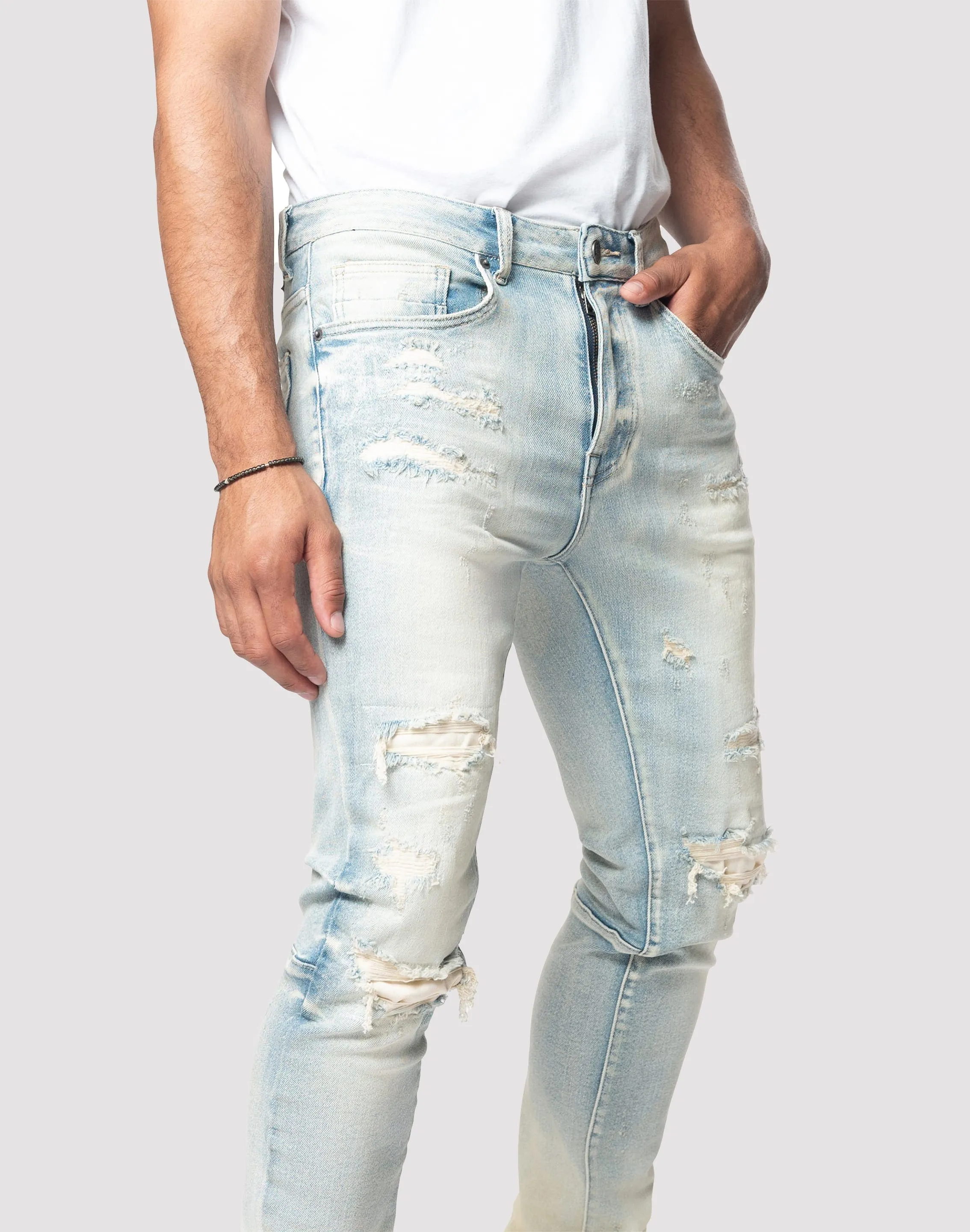 Soft Inner Lining Grindhouse Rip N Tear Slim Fit Jeans