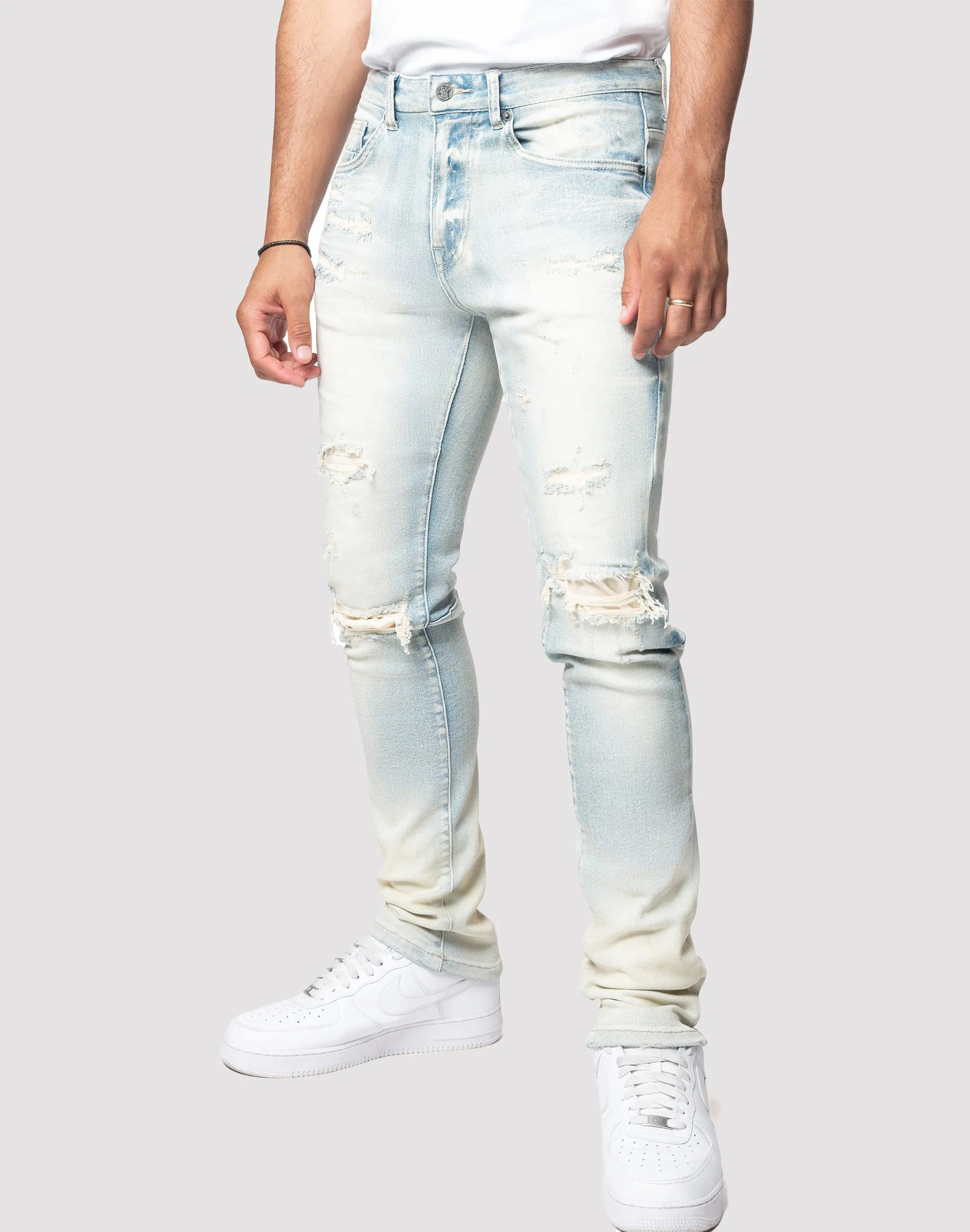 Boho Free Grindhouse Rip N Tear Slim Fit Jeans