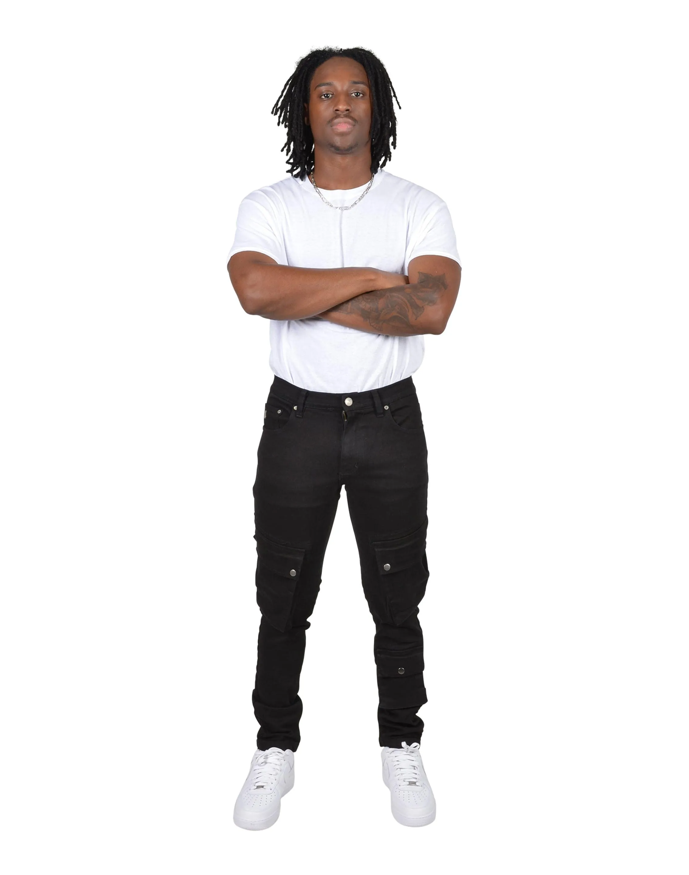 Reuse Mode SnagProofMaterial Grindhouse Side Cargo Multi Pocket Denim Jeans