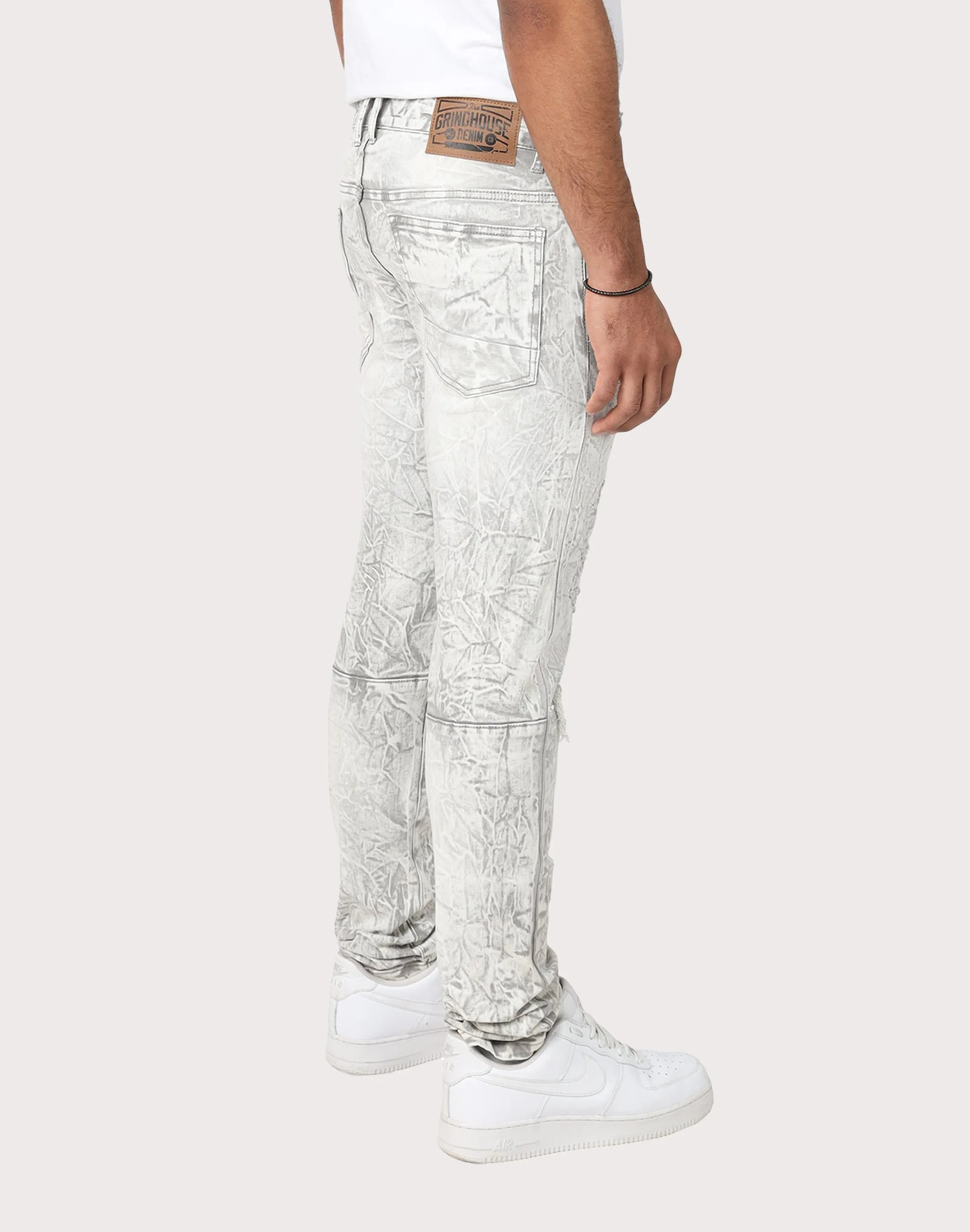 Grindhouse Slim Fit Mineral Wash Denim Jeans Sky Cool