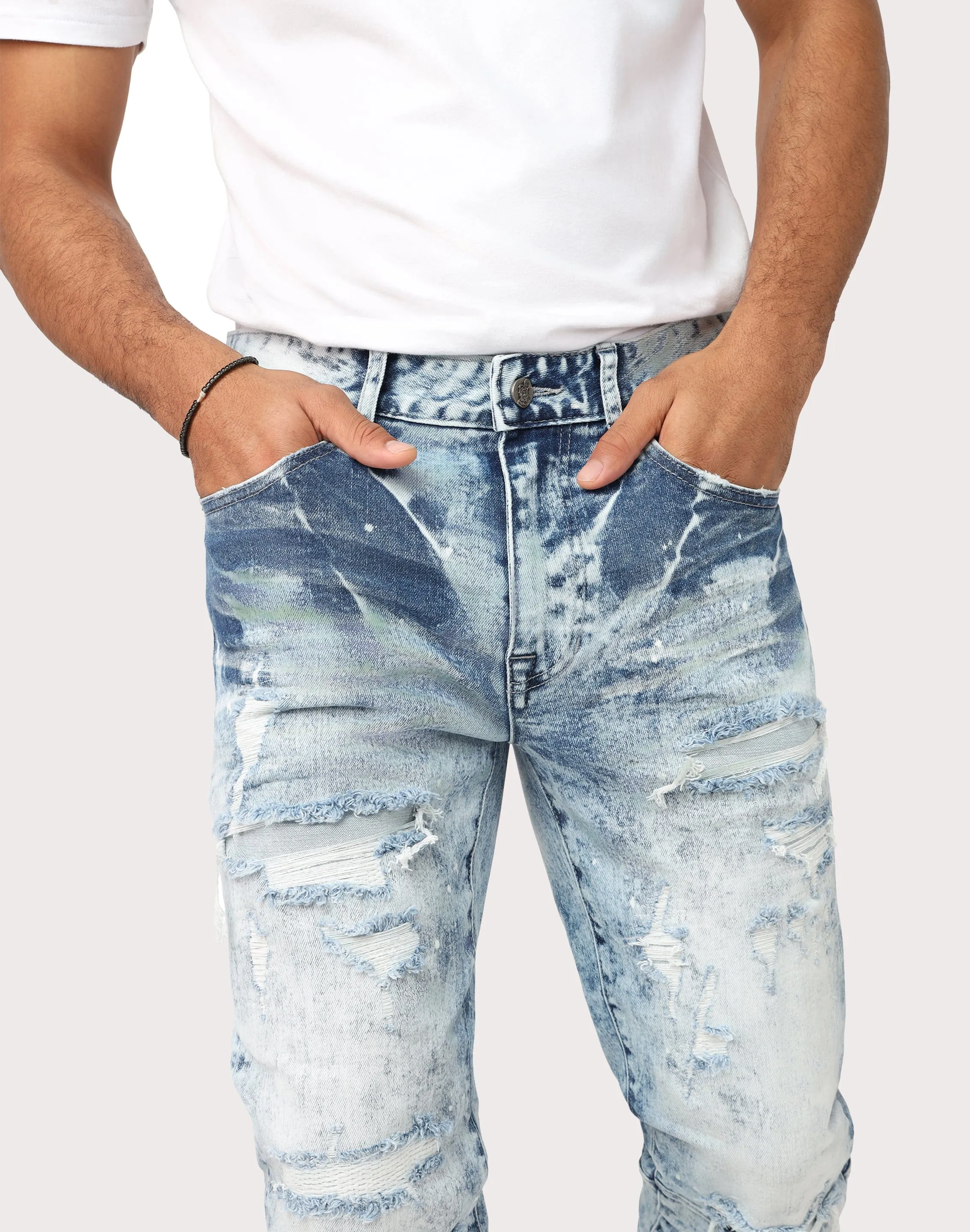 VersatileCuff Ethical Mode Grindhouse Slim Fit Rip N Repair Denim Jeans