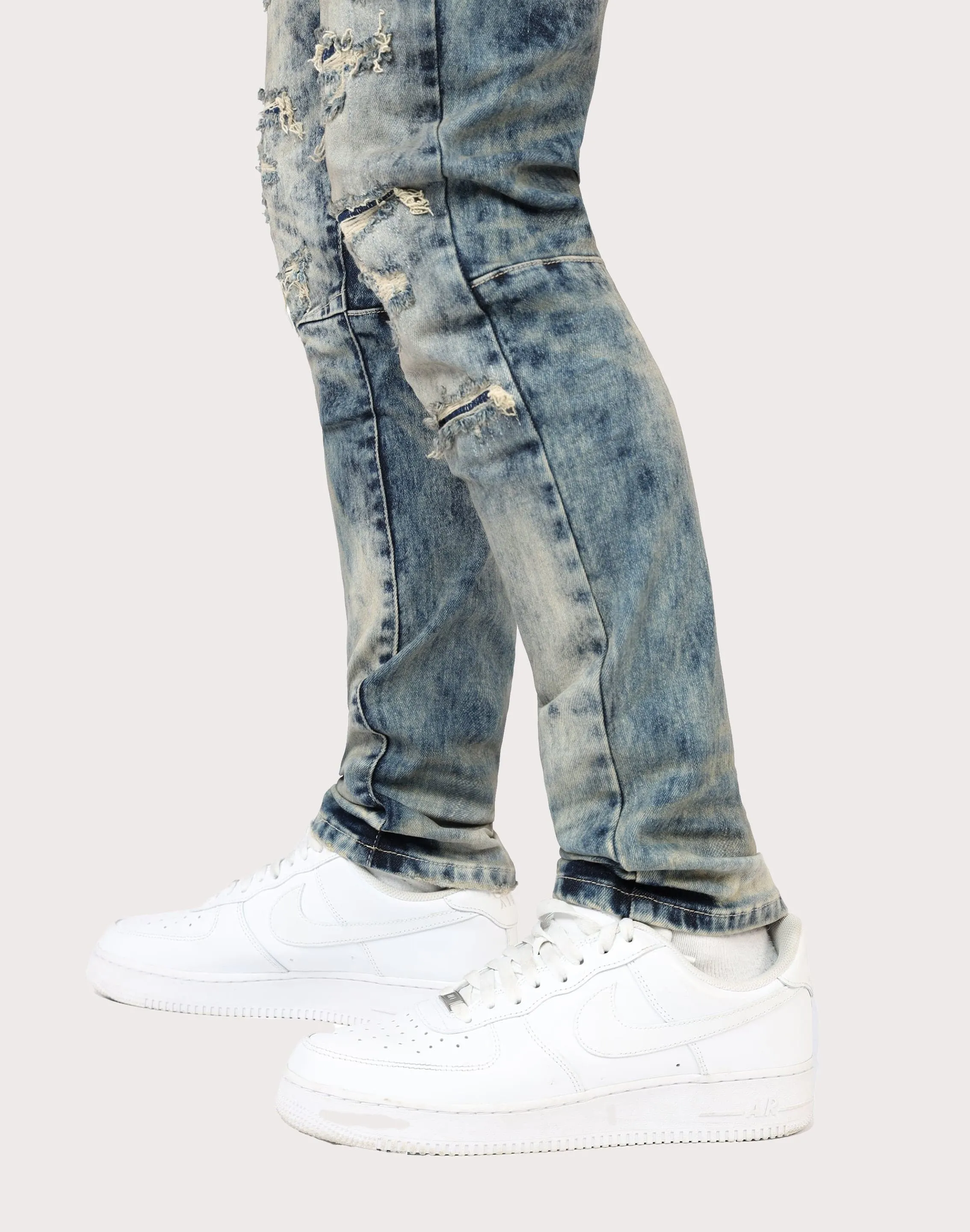 Grindhouse Slim Fit Taper Vintage Baking Effect Denim Jeans CompactPackability