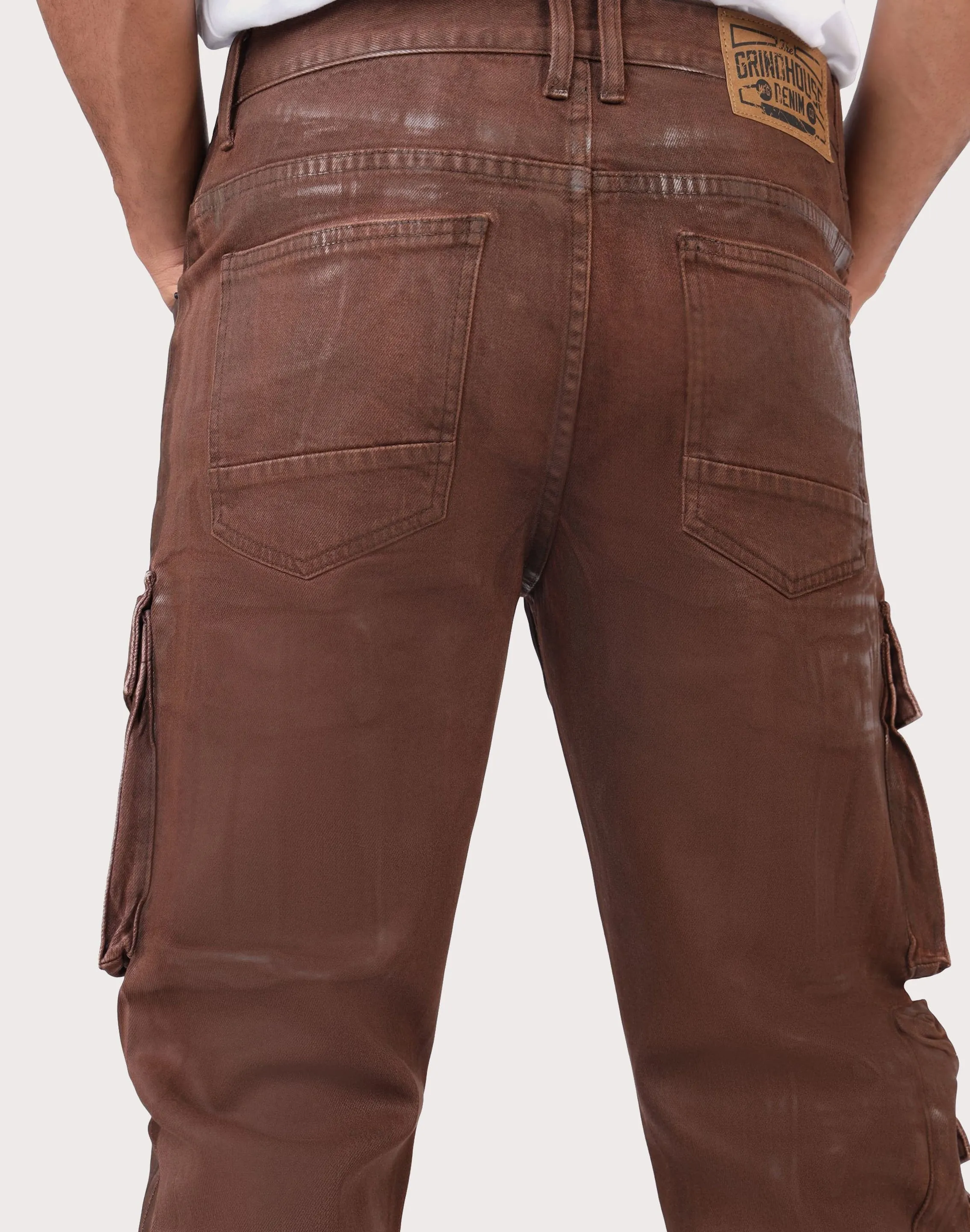 Party Guest Grindhouse Straight Fit Waxed Cargo Jeans