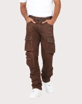 Grindhouse Straight Fit Waxed Cargo Jeans Sheer Fit Wrinklefree