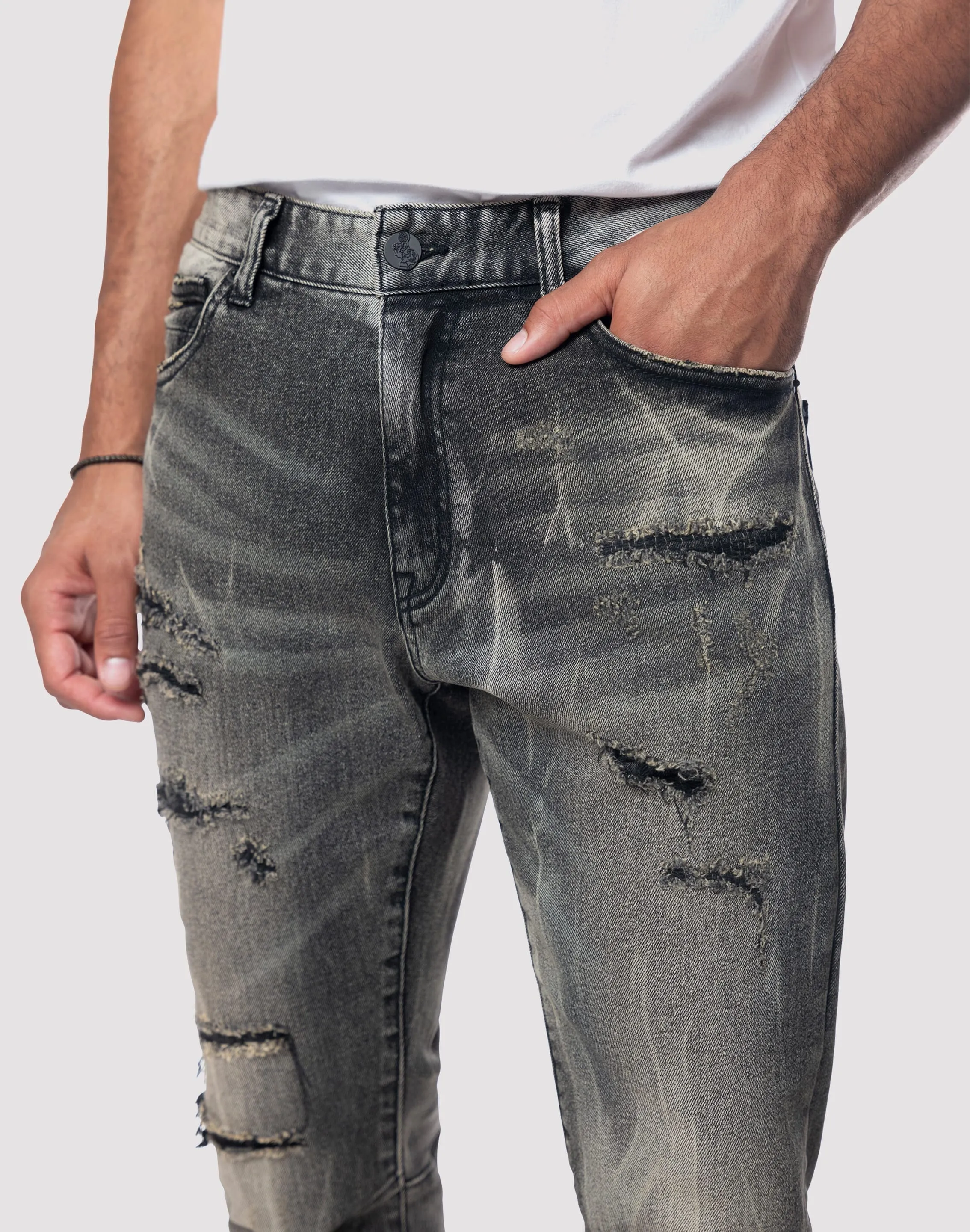 Grindhouse Streaked Slim Fit Jeans EcoConscious Production