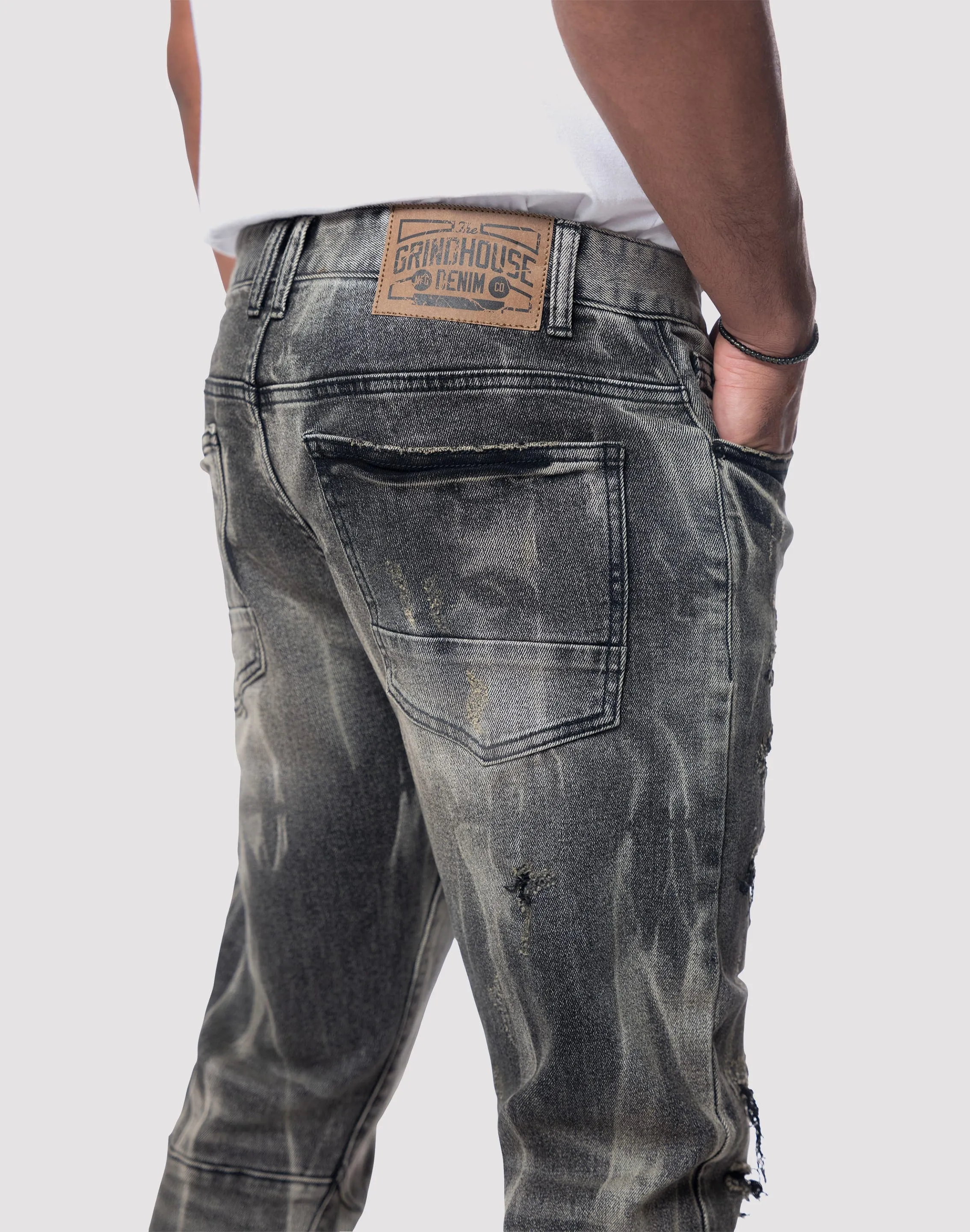 Grindhouse Streaked Slim Fit Jeans New Day