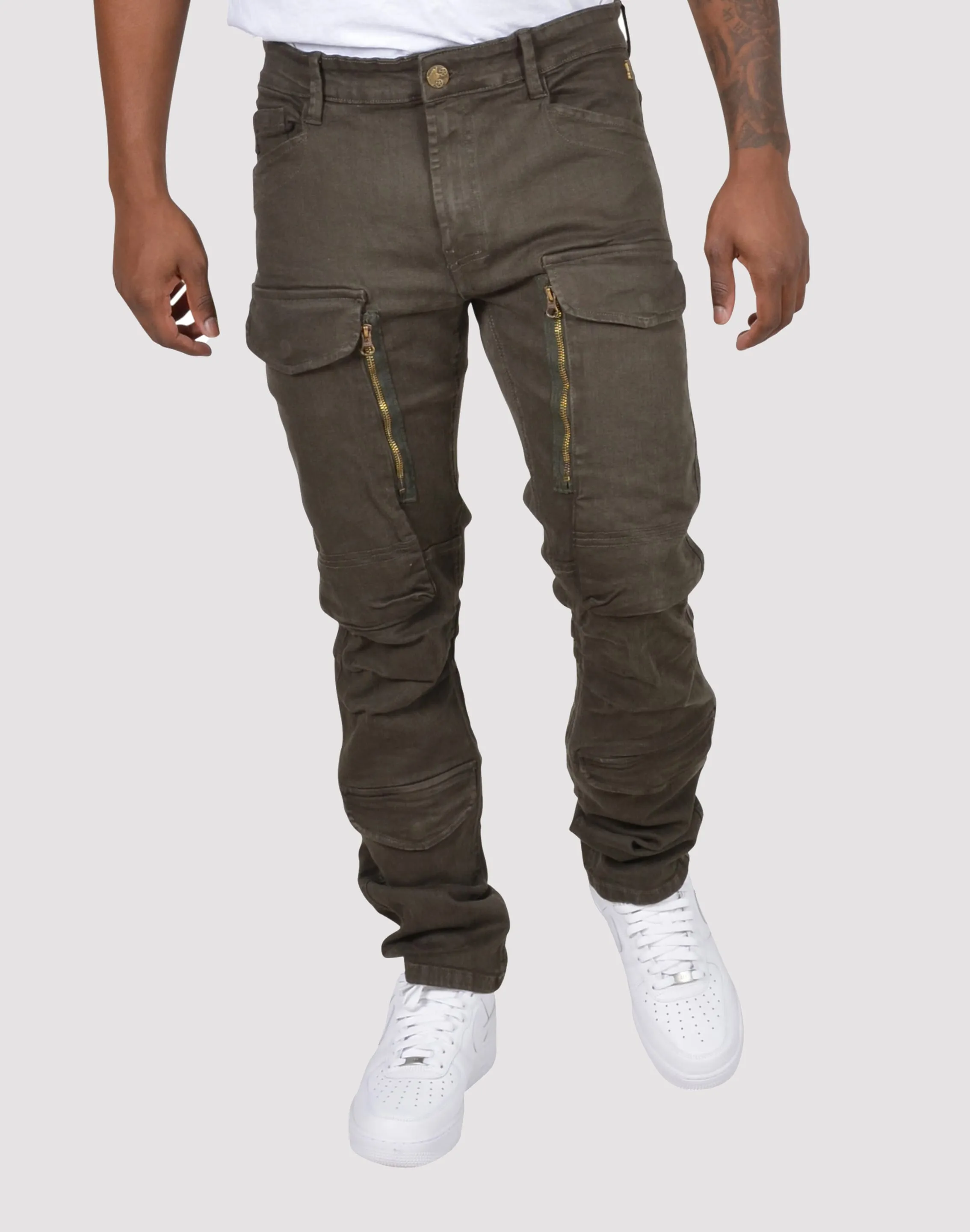 Breath Skin Clear Tone Grindhouse Twill Front Cargo Log Zip Pants
