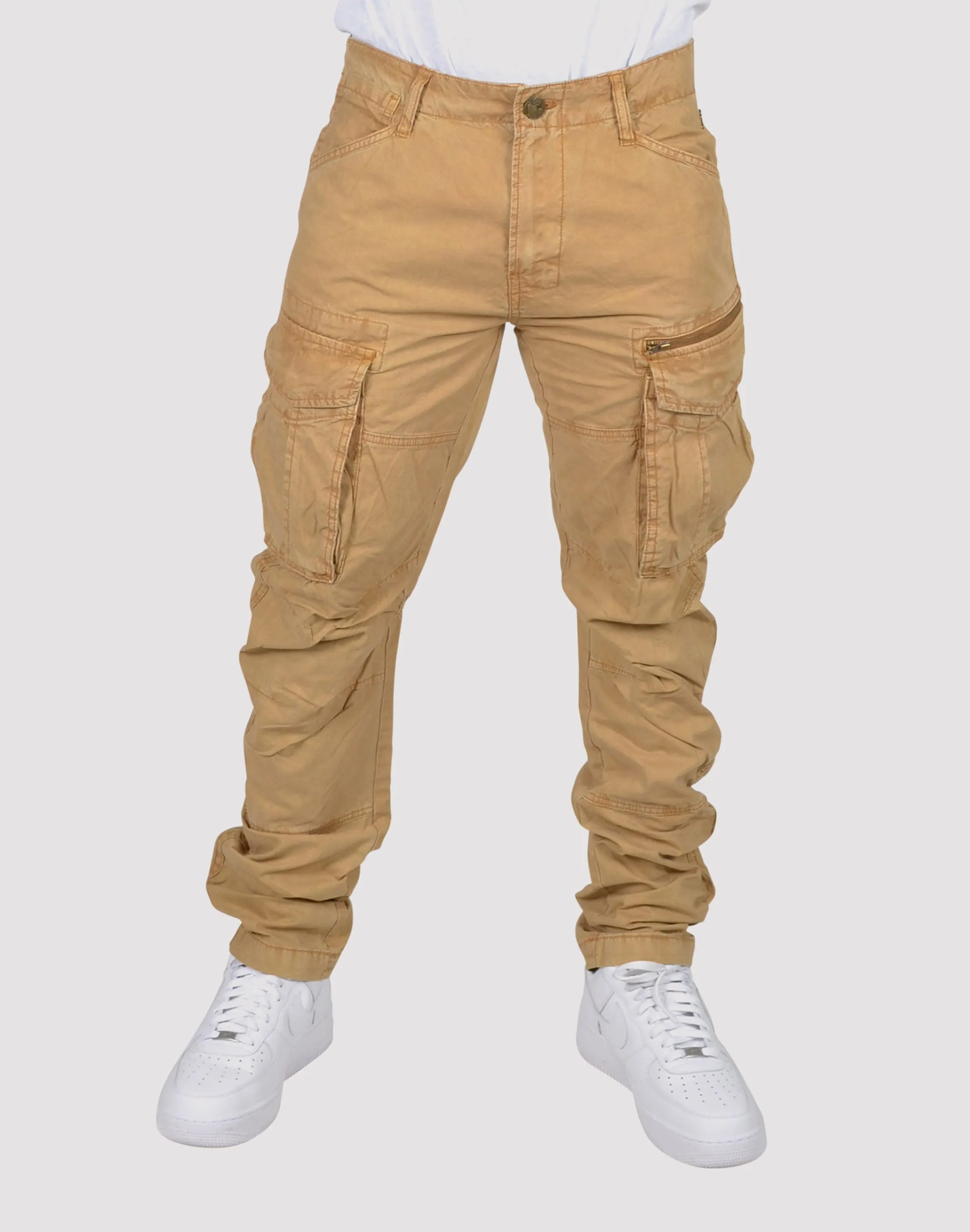 smooth zipper Grindhouse Twill Front Cargo Log Zip Rust Pants