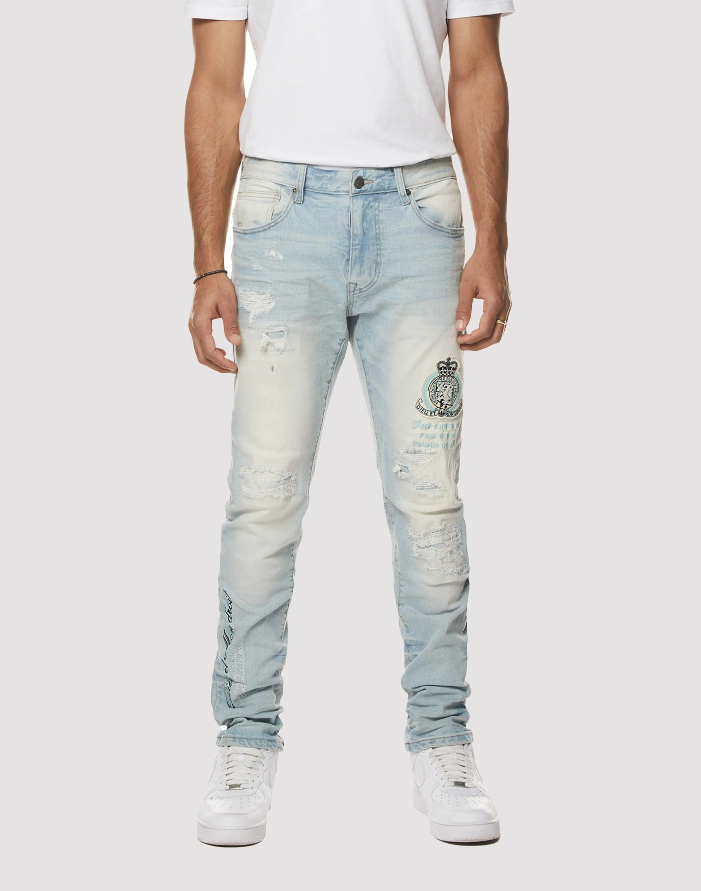 Breathable Lining Grindhouse Varsity Slim Fit Speckle Jeans