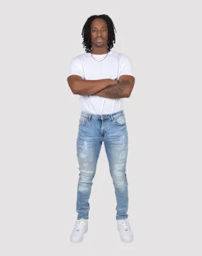 Tailored Fit TagFreeDesign Grindhouse Vintage Rip N Repair Denim Jeans
