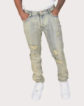 Breathable mesh Grindhouse Vintage Ripped Denim Jeans