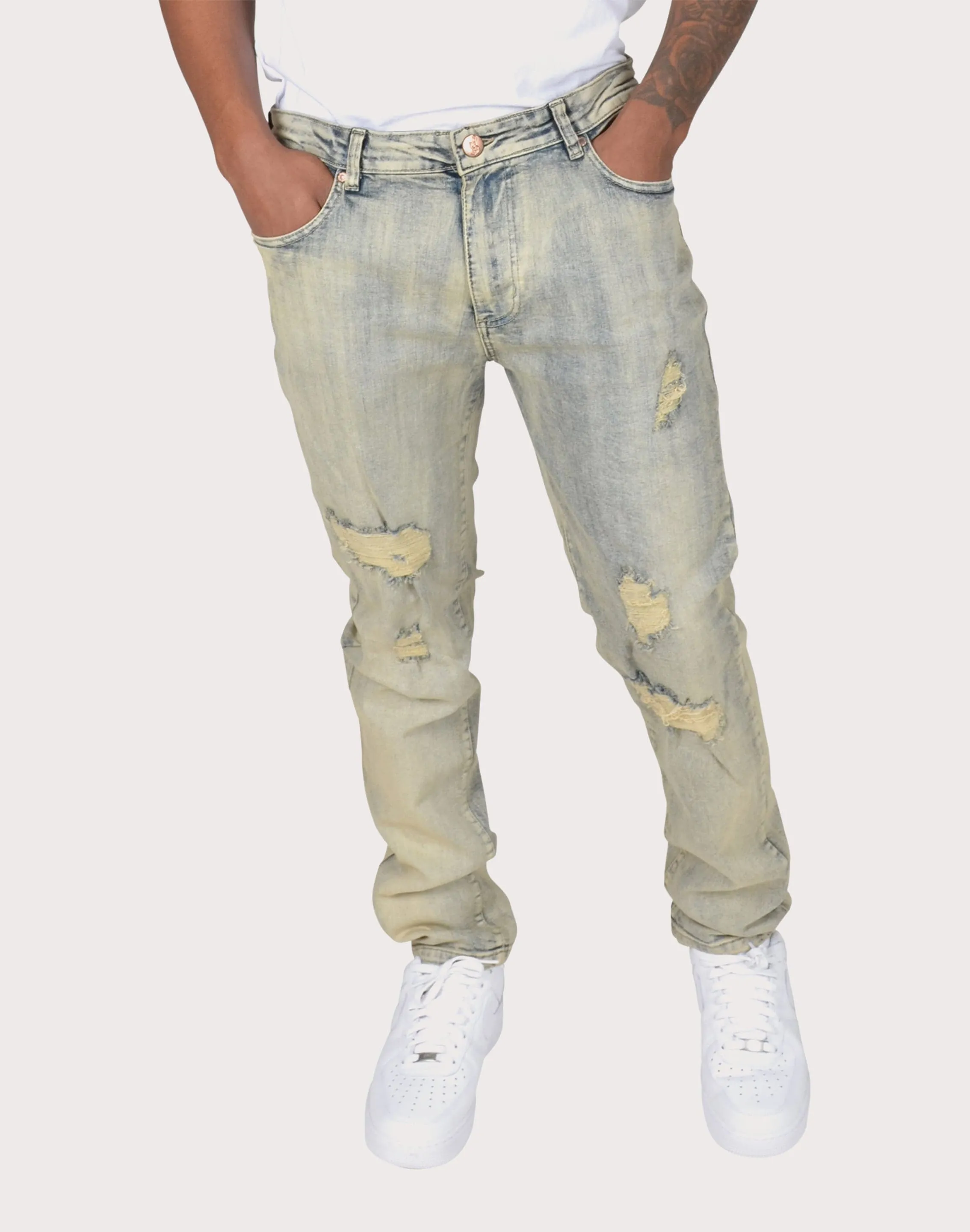 Grindhouse Vintage Ripped Denim Jeans HighDurabilityClothing pack light