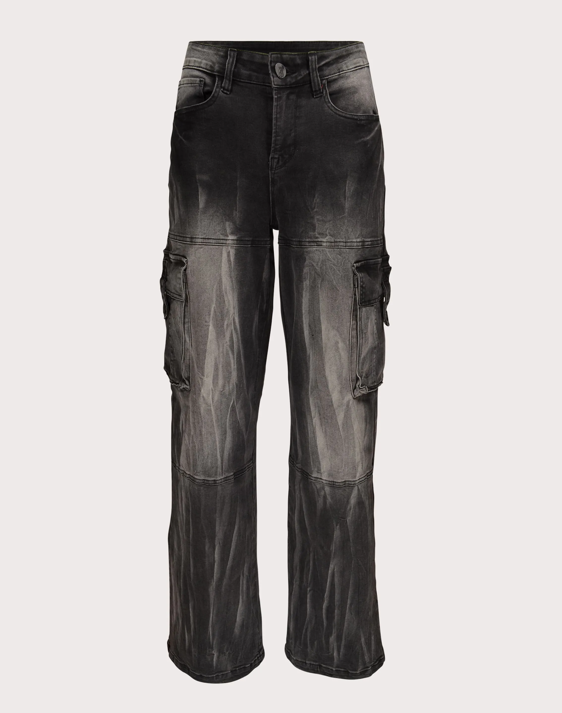Active Ease Grindhouse Wide Leg Cargo Denim Black Jeans