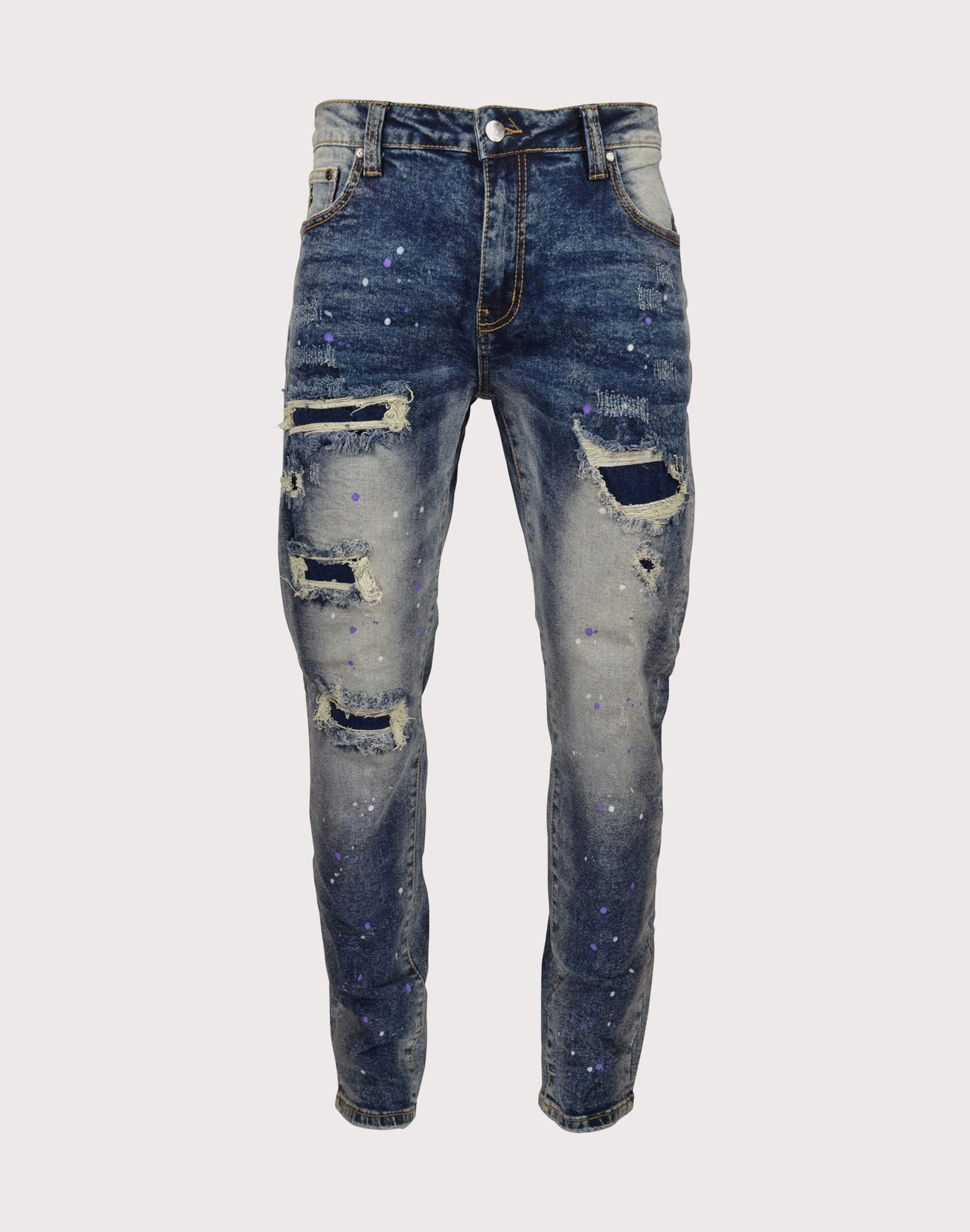 CompressiveFitFabric Jump Core Grindhouse Rips With Backing Slim Fit Jeans