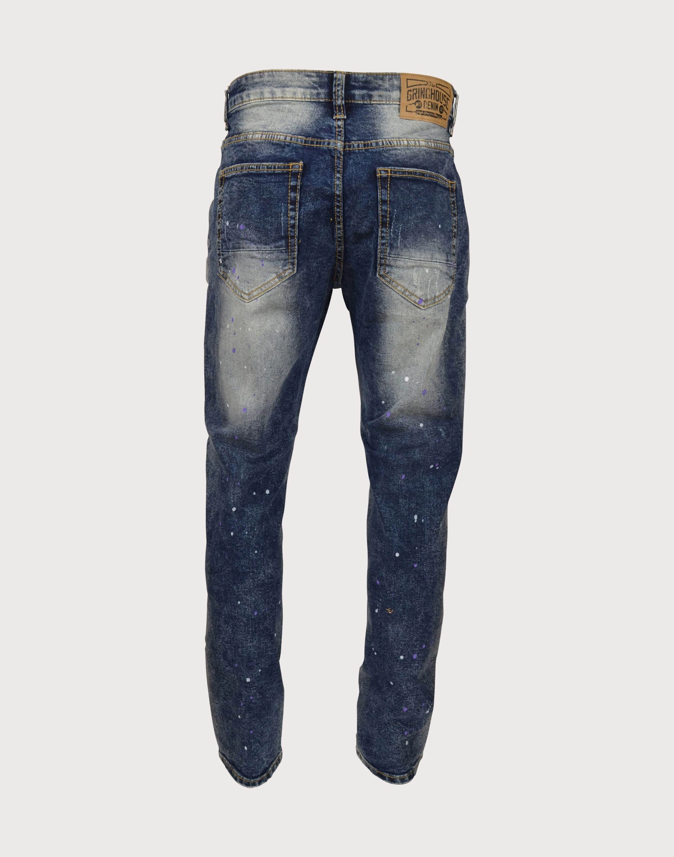 Rain Proof Grindhouse Rips With Backing Slim Fit Jeans