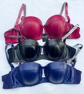 Leather Super Padded Push-Up Bra Collection Lightweight Design Piped edges