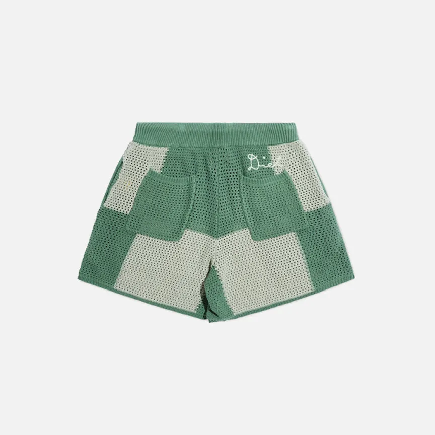 CHECKER CROCHET SHORT - SAGE Layer Light MachineWashable