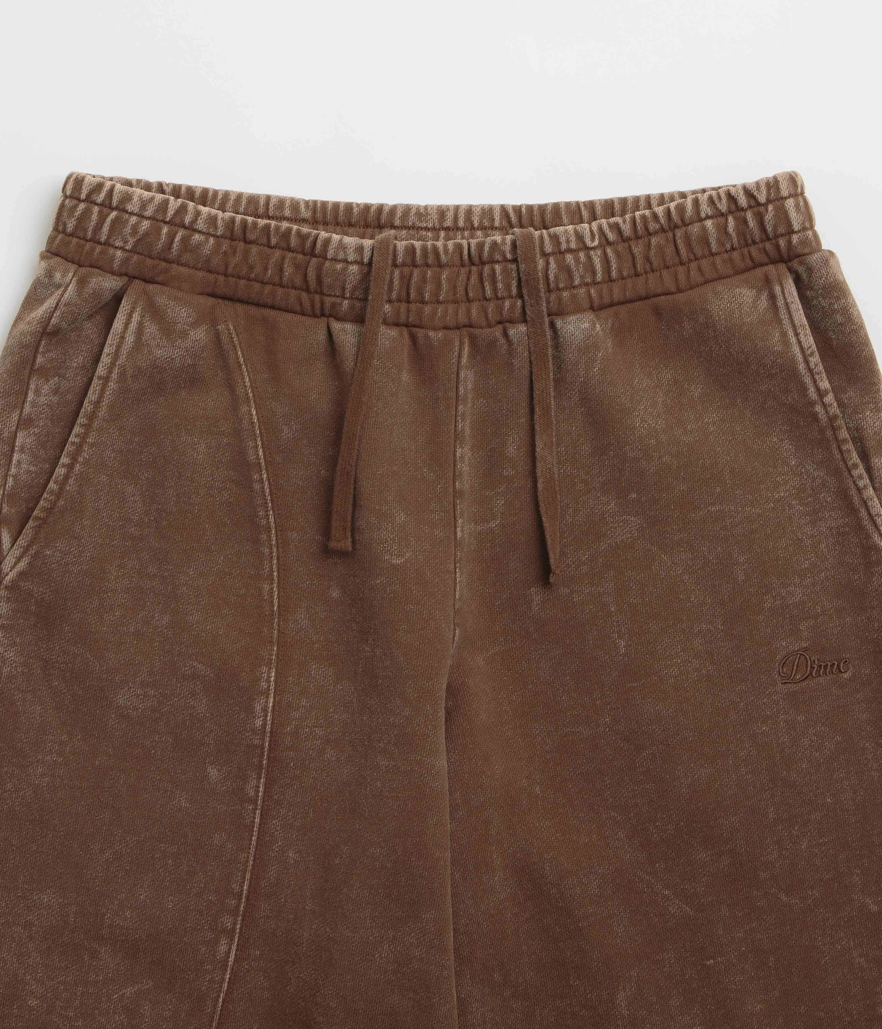 RecycledPolyester AntiSlipGrip Dime Cyclone French Terry Pants - Brown Snow Washed