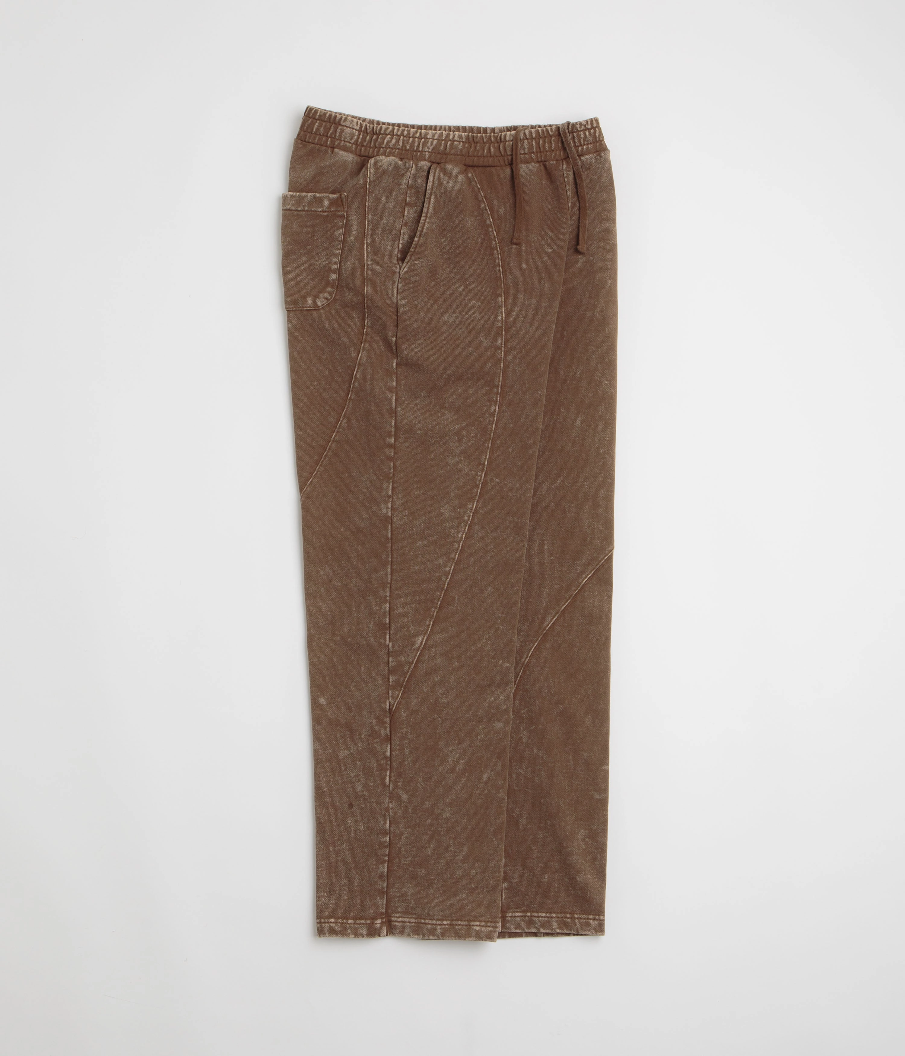 Recyclable Fabric Blend Dime Cyclone French Terry Pants - Brown Snow Washed